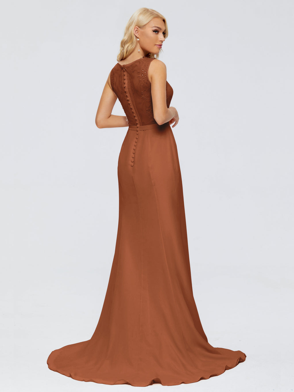 Alexis Hourglass V-Neck Lace Bridesmaid Dresses