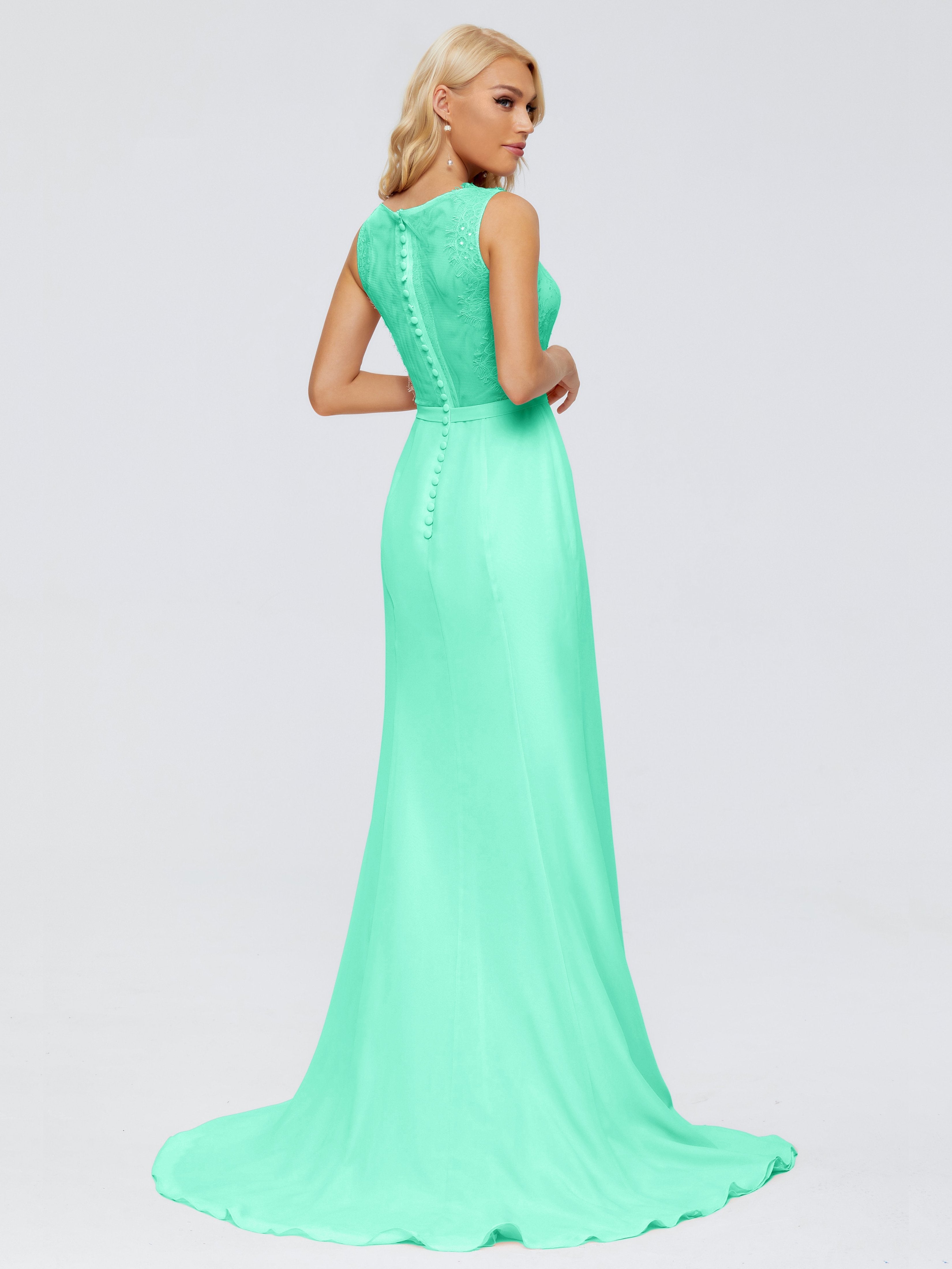 Alexis Hourglass V-Neck Lace Bridesmaid Dresses