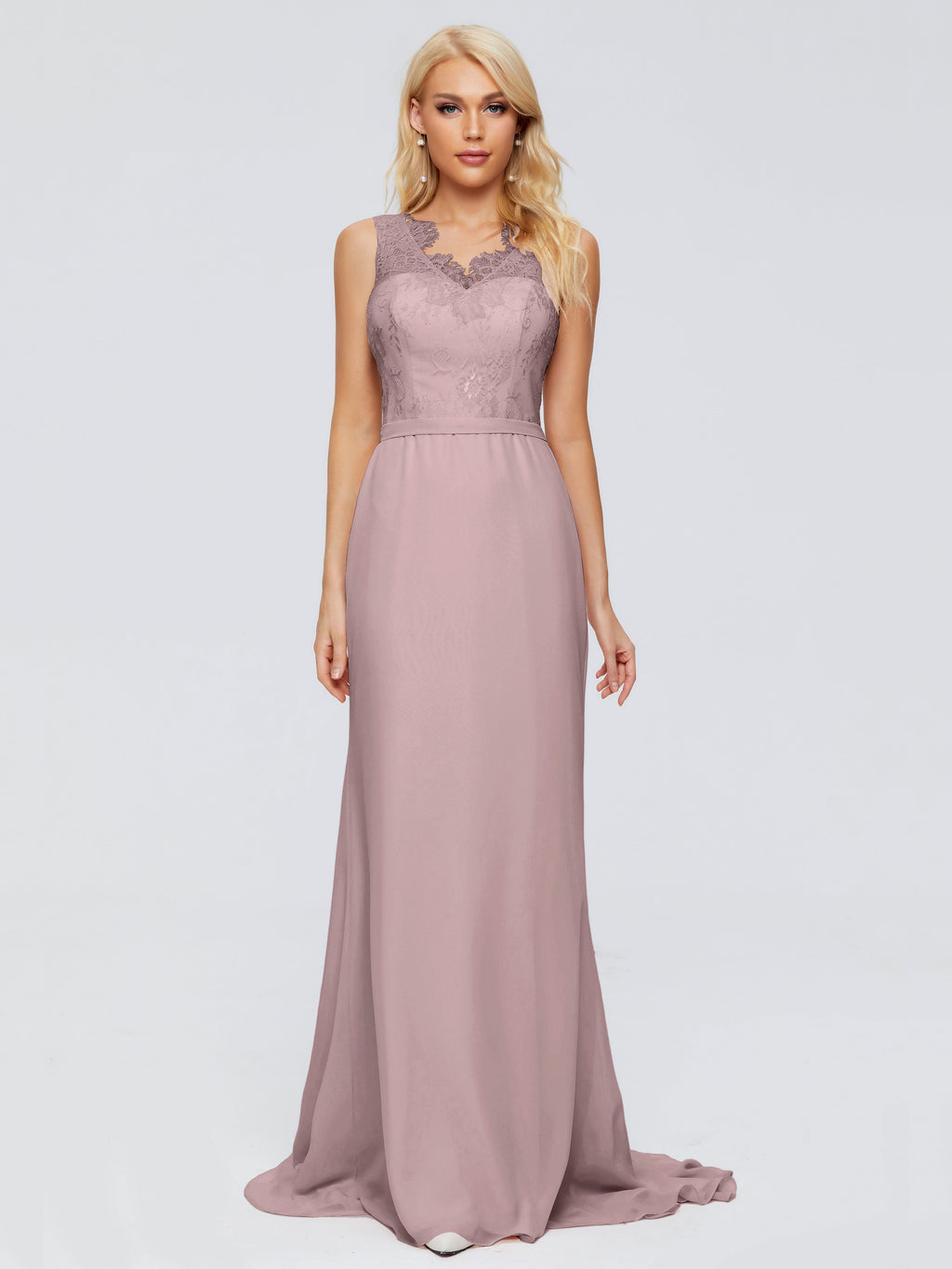 Alexis Hourglass V-Neck Lace Bridesmaid Dresses