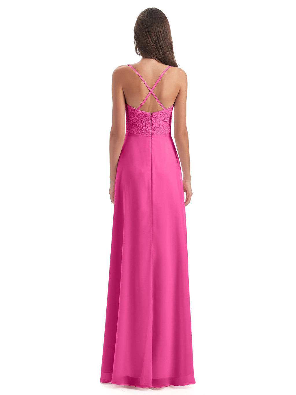 Alisa Spaghetti Straps Lace Bridesmaid Dresses