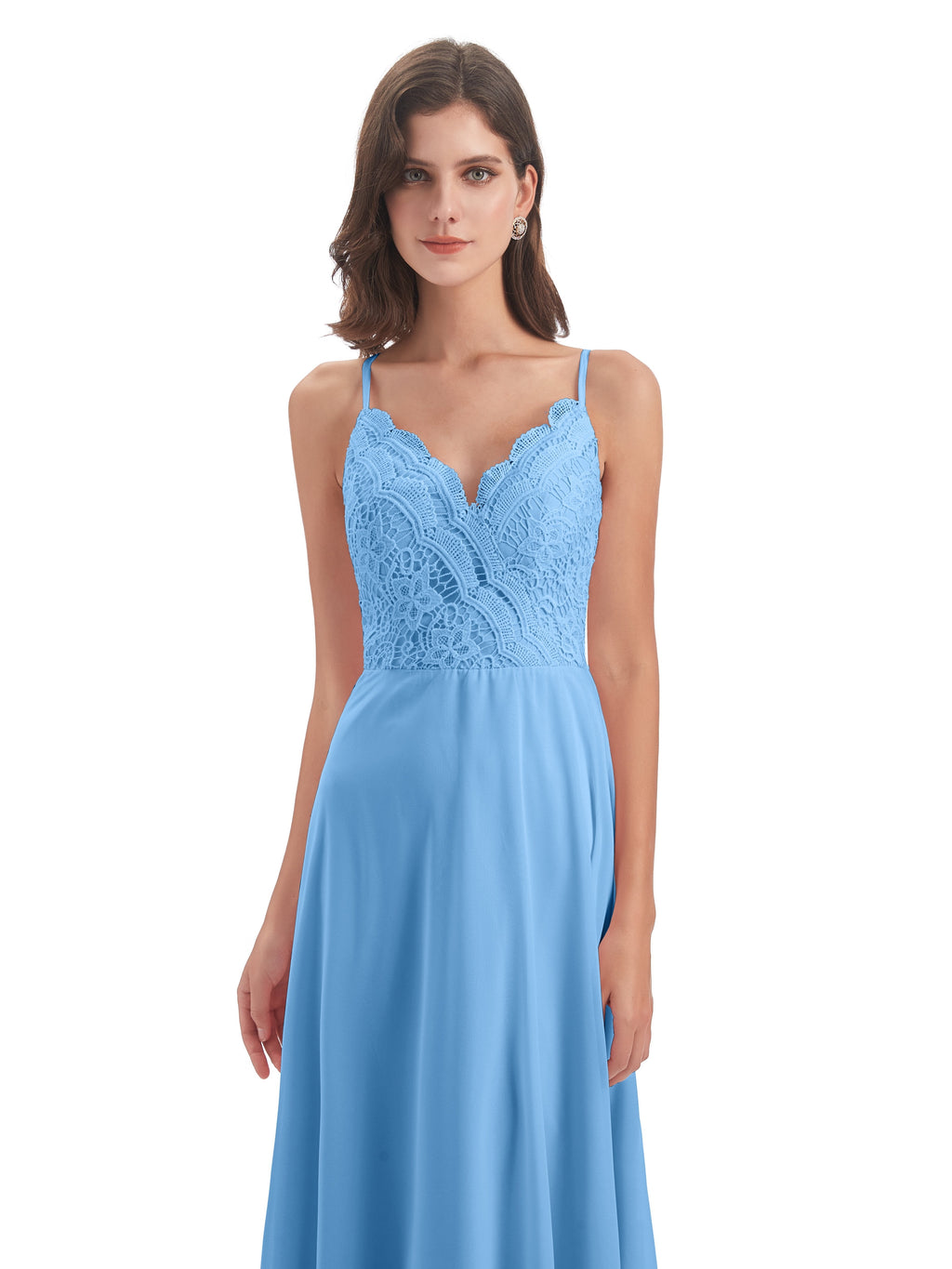 Alisa Spaghetti Straps Lace Bridesmaid Dresses