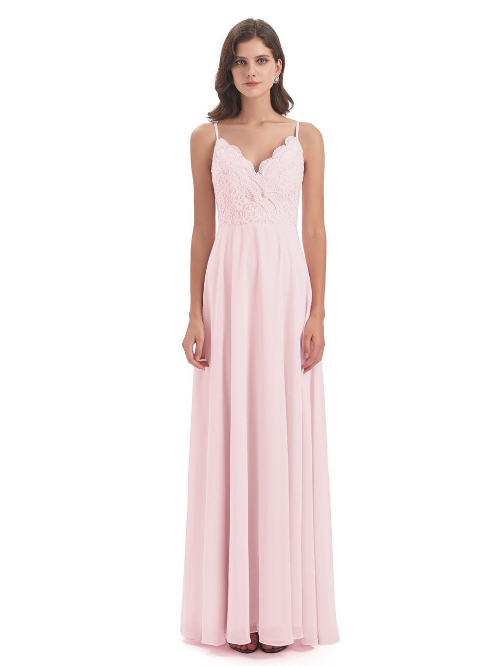 Alisa Spaghetti Straps Lace Bridesmaid Dresses