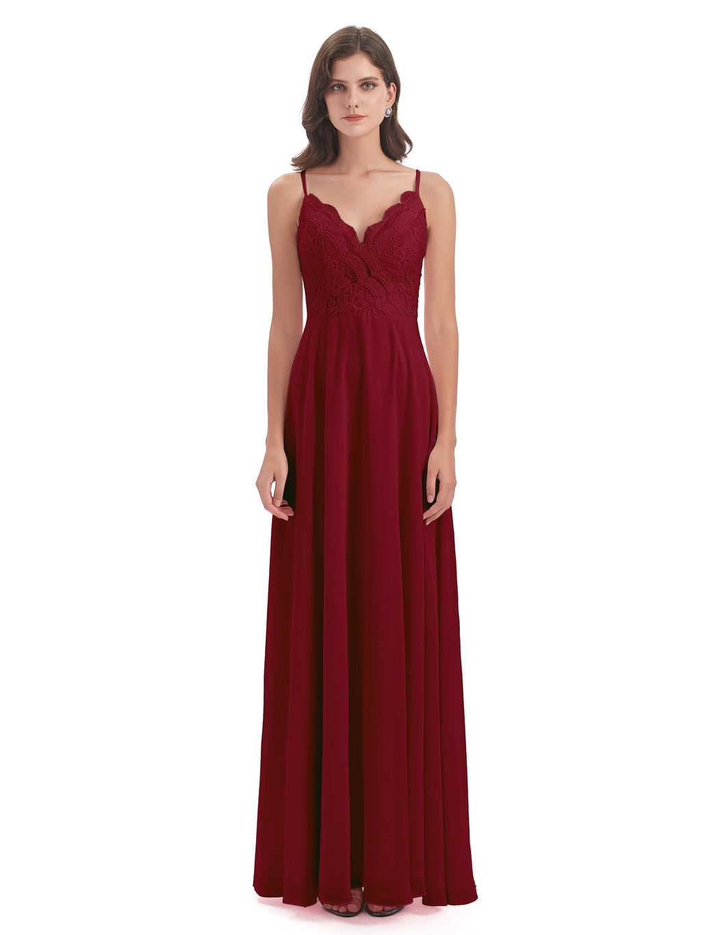 Alisa Spaghetti Straps Lace Bridesmaid Dresses