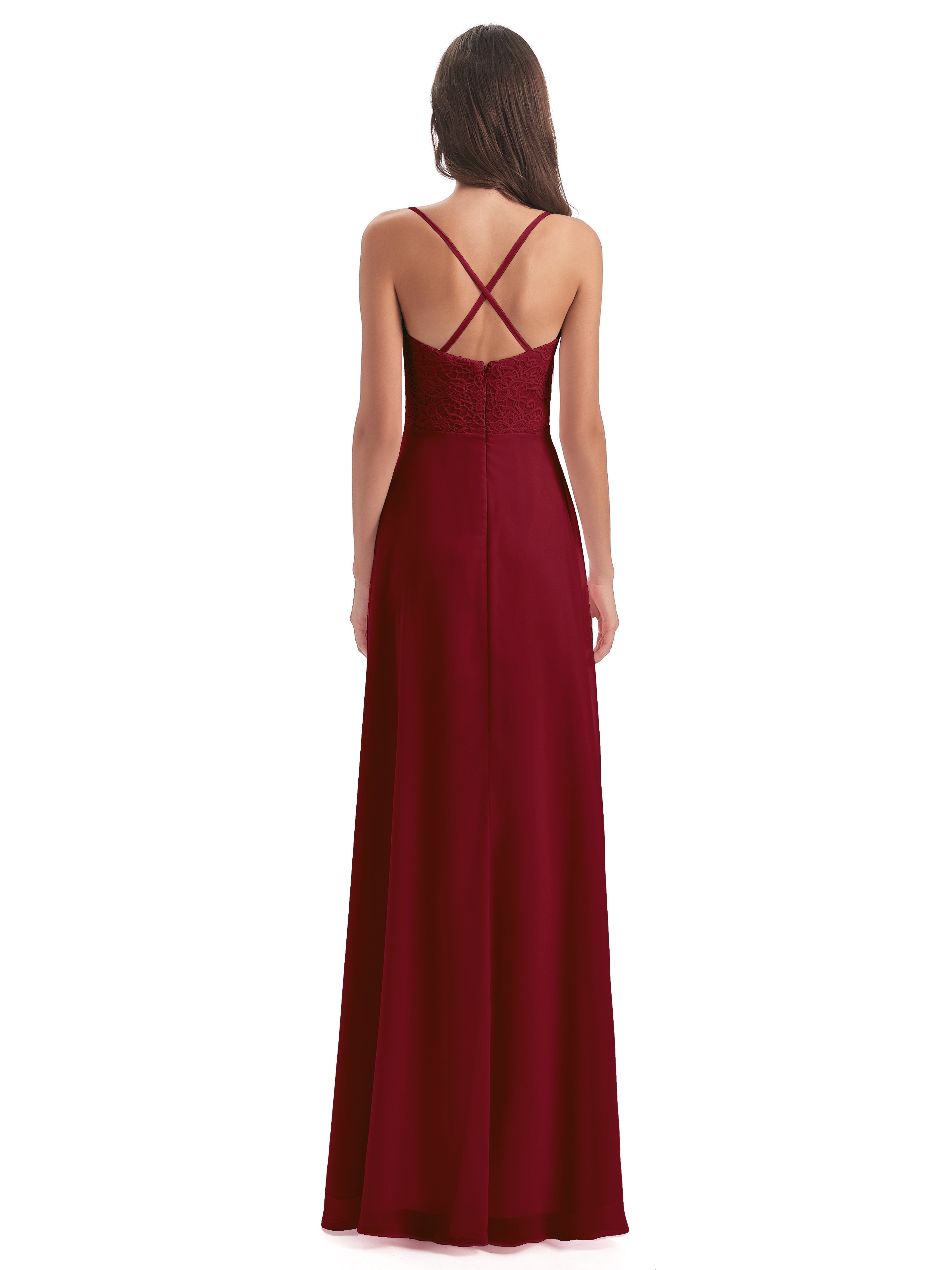 Alisa Spaghetti Straps Lace Bridesmaid Dresses