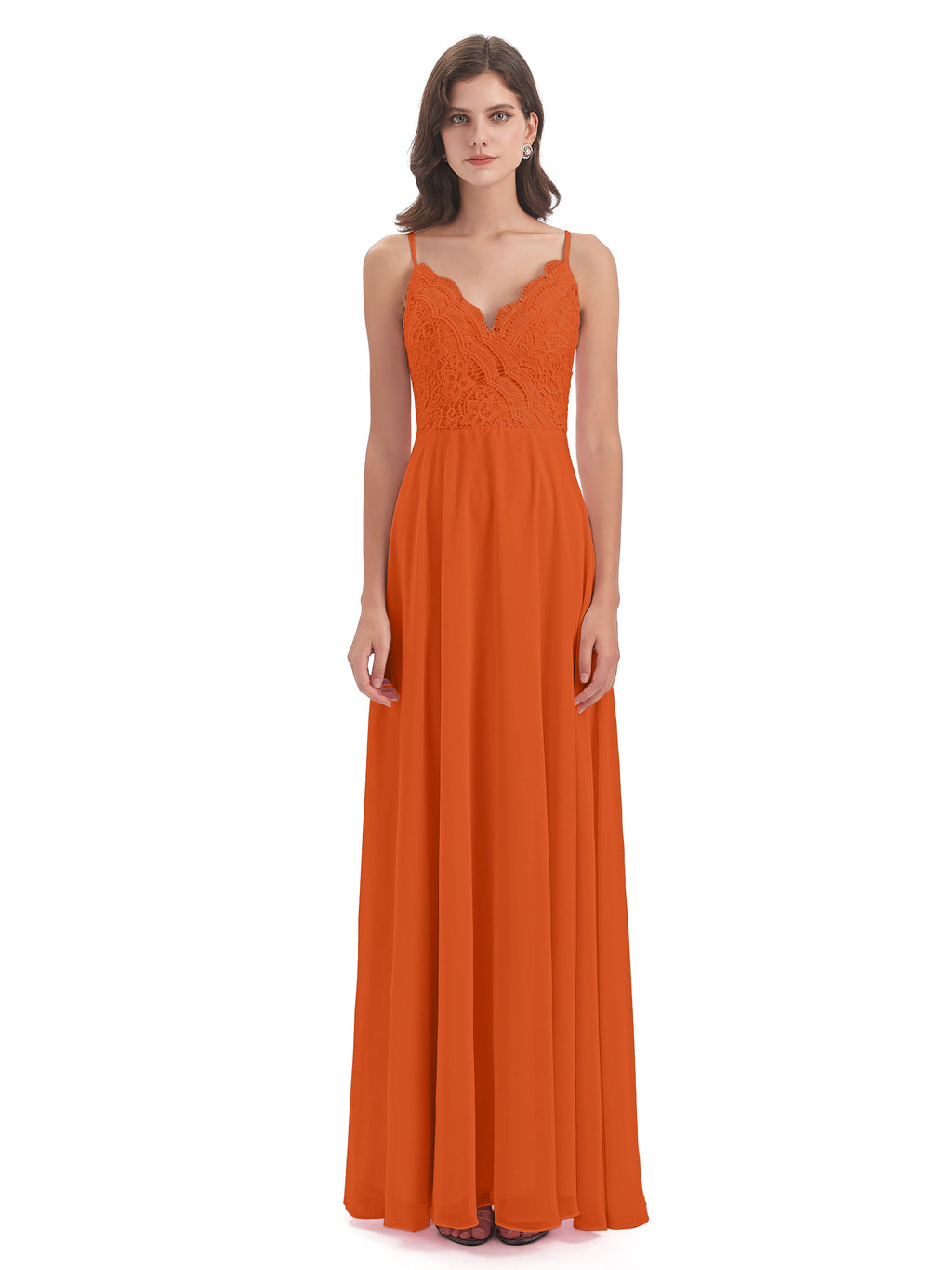 Alisa Spaghetti Straps Lace Bridesmaid Dresses