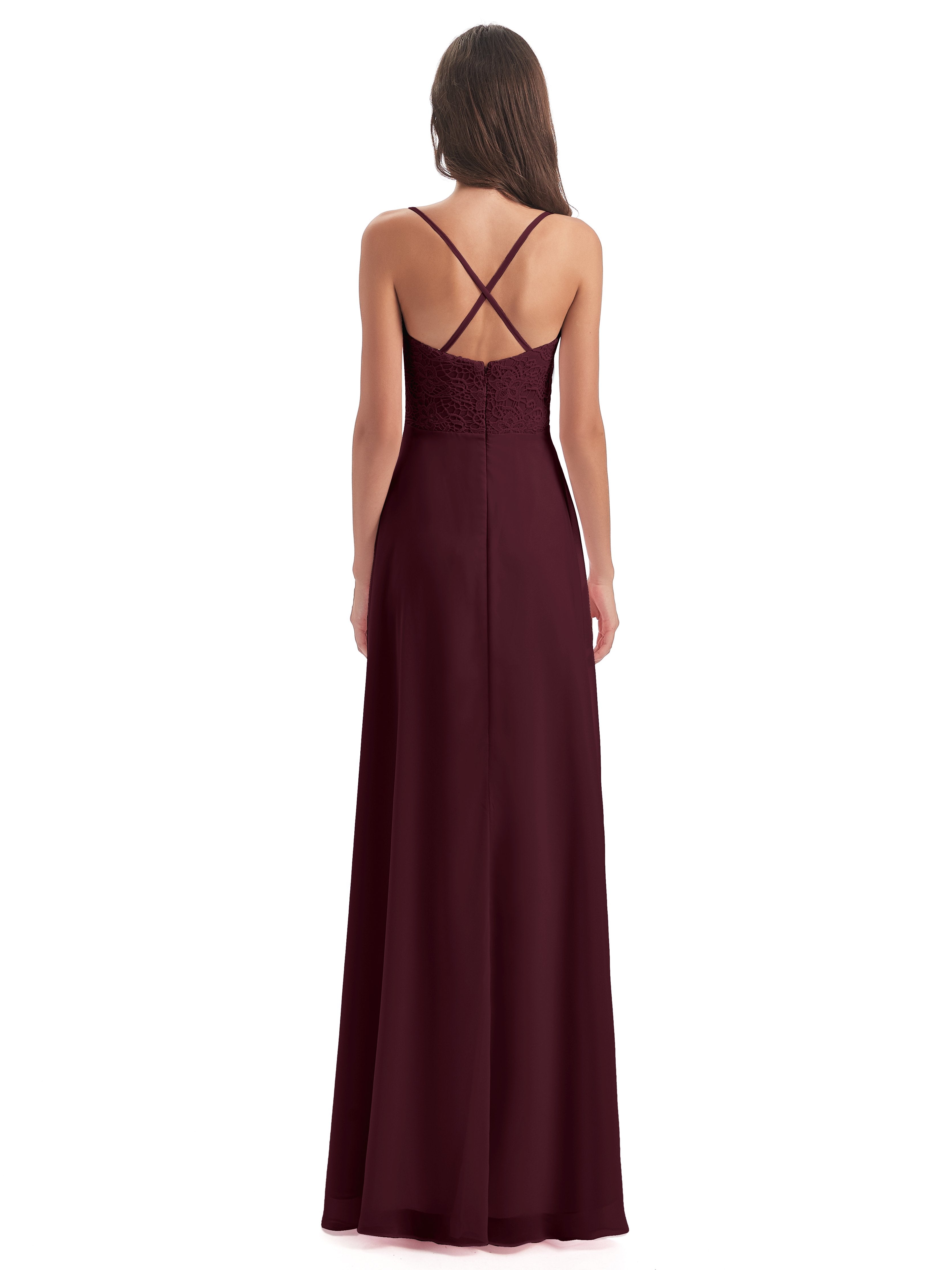 Alisa Spaghetti Straps Lace Bridesmaid Dresses