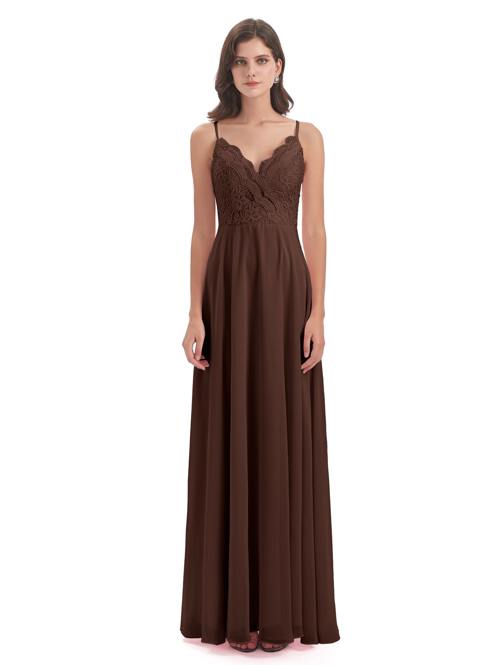 Alisa Spaghetti Straps Lace Bridesmaid Dresses