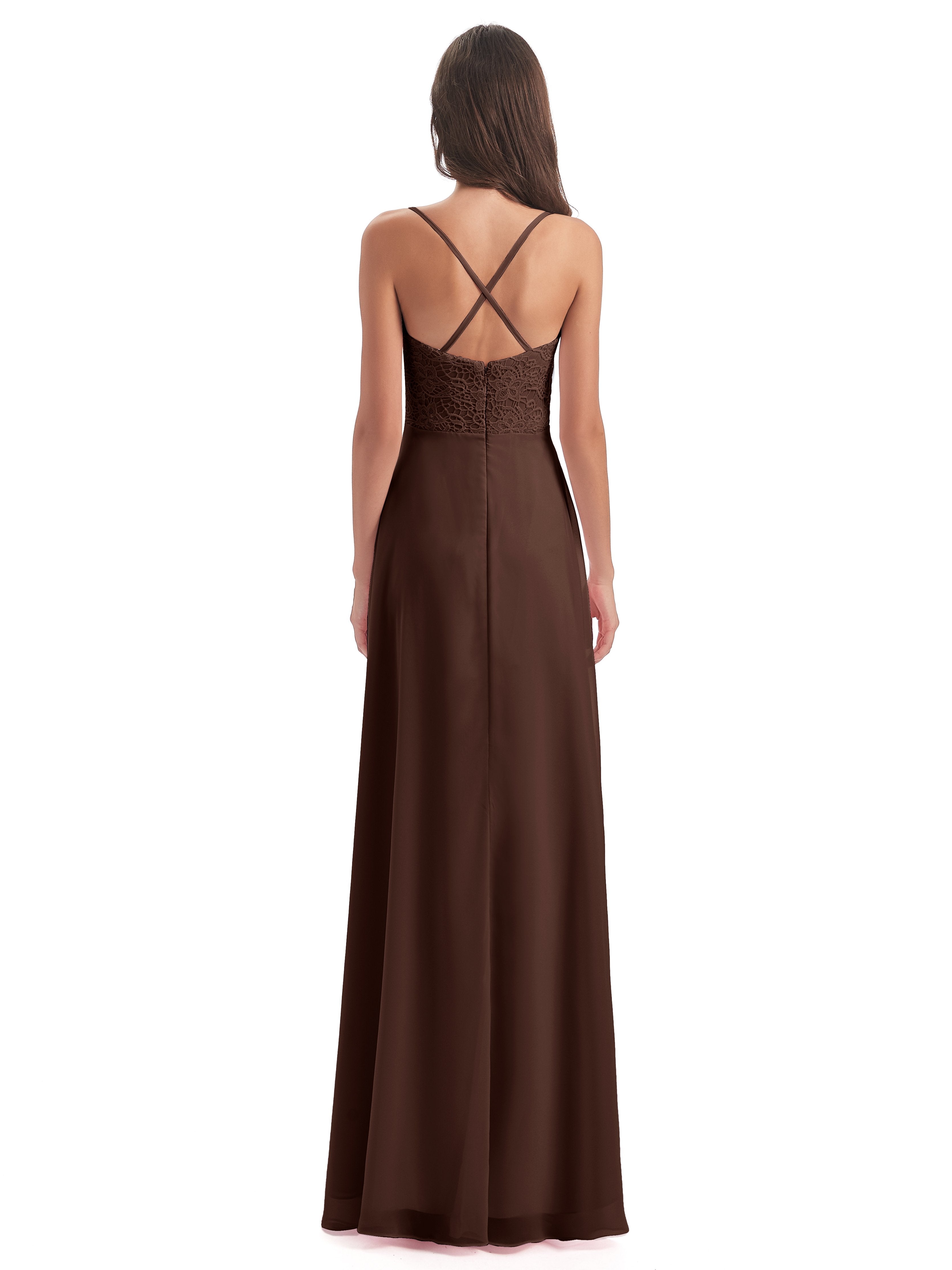 Alisa Spaghetti Straps Lace Bridesmaid Dresses
