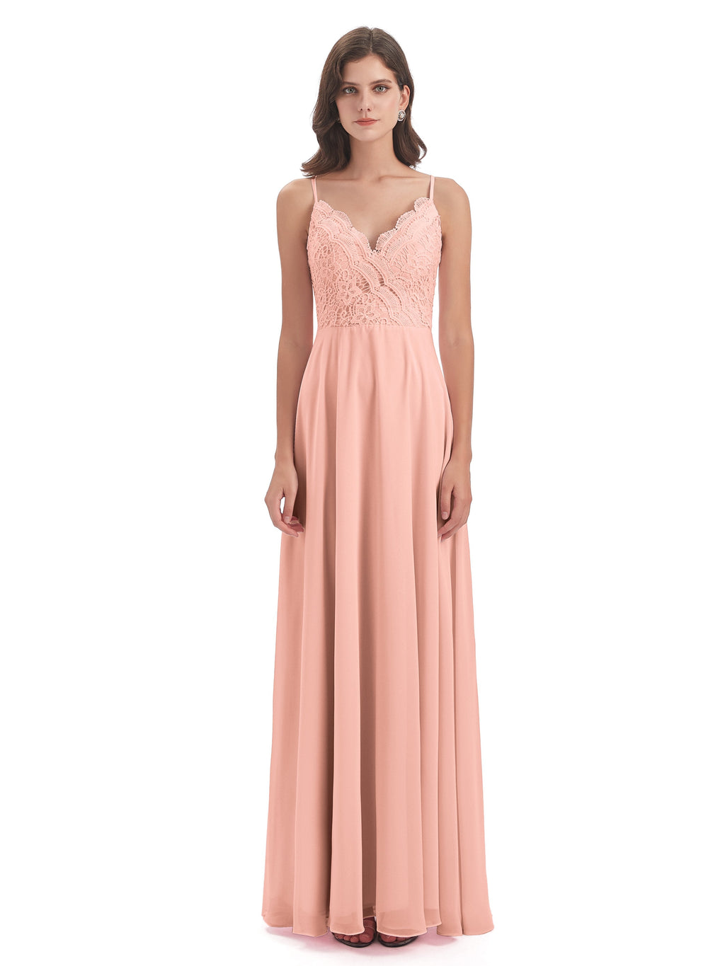 Alisa Spaghetti Straps Lace Bridesmaid Dresses