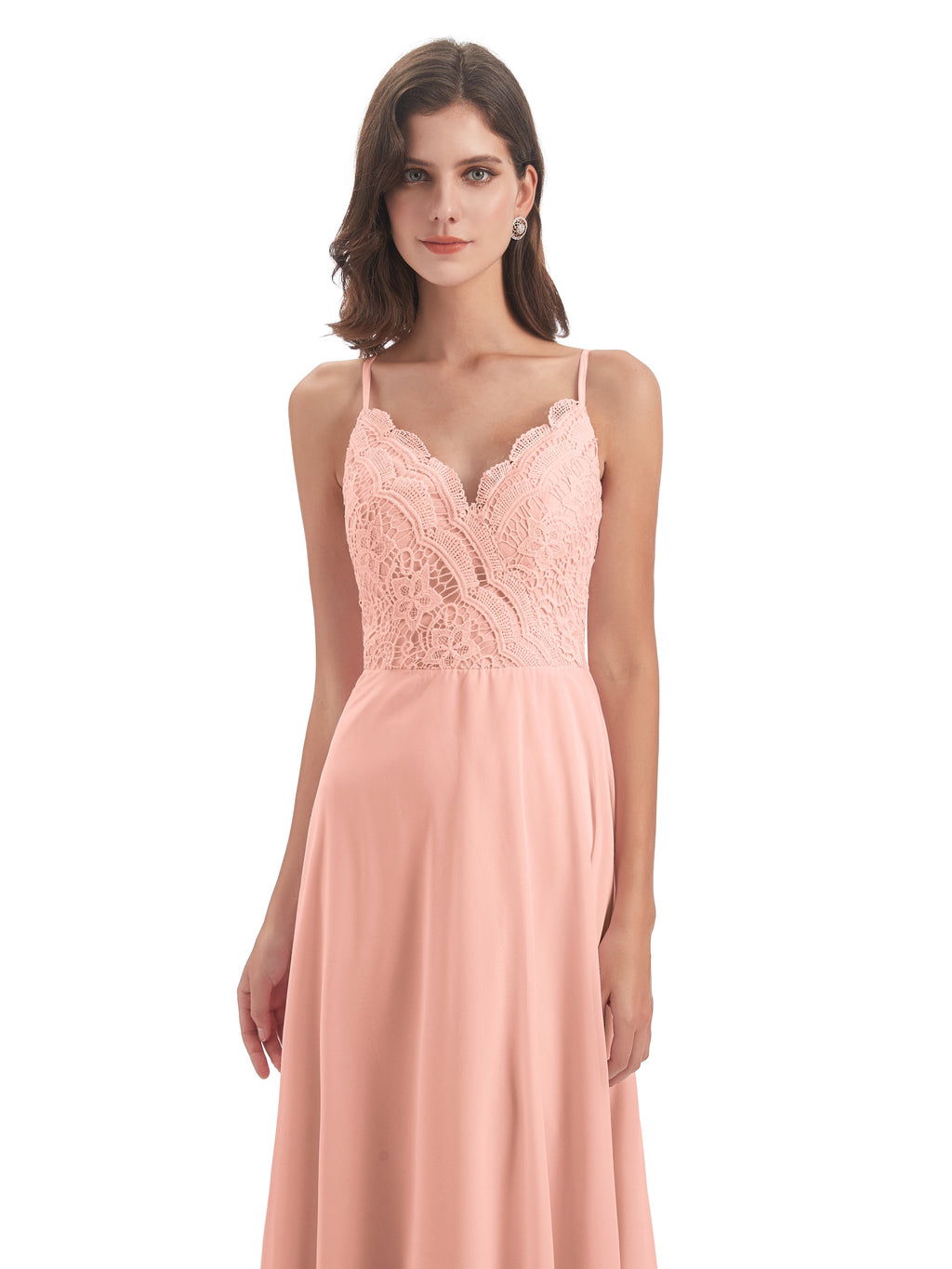 Alisa Spaghetti Straps Lace Bridesmaid Dresses