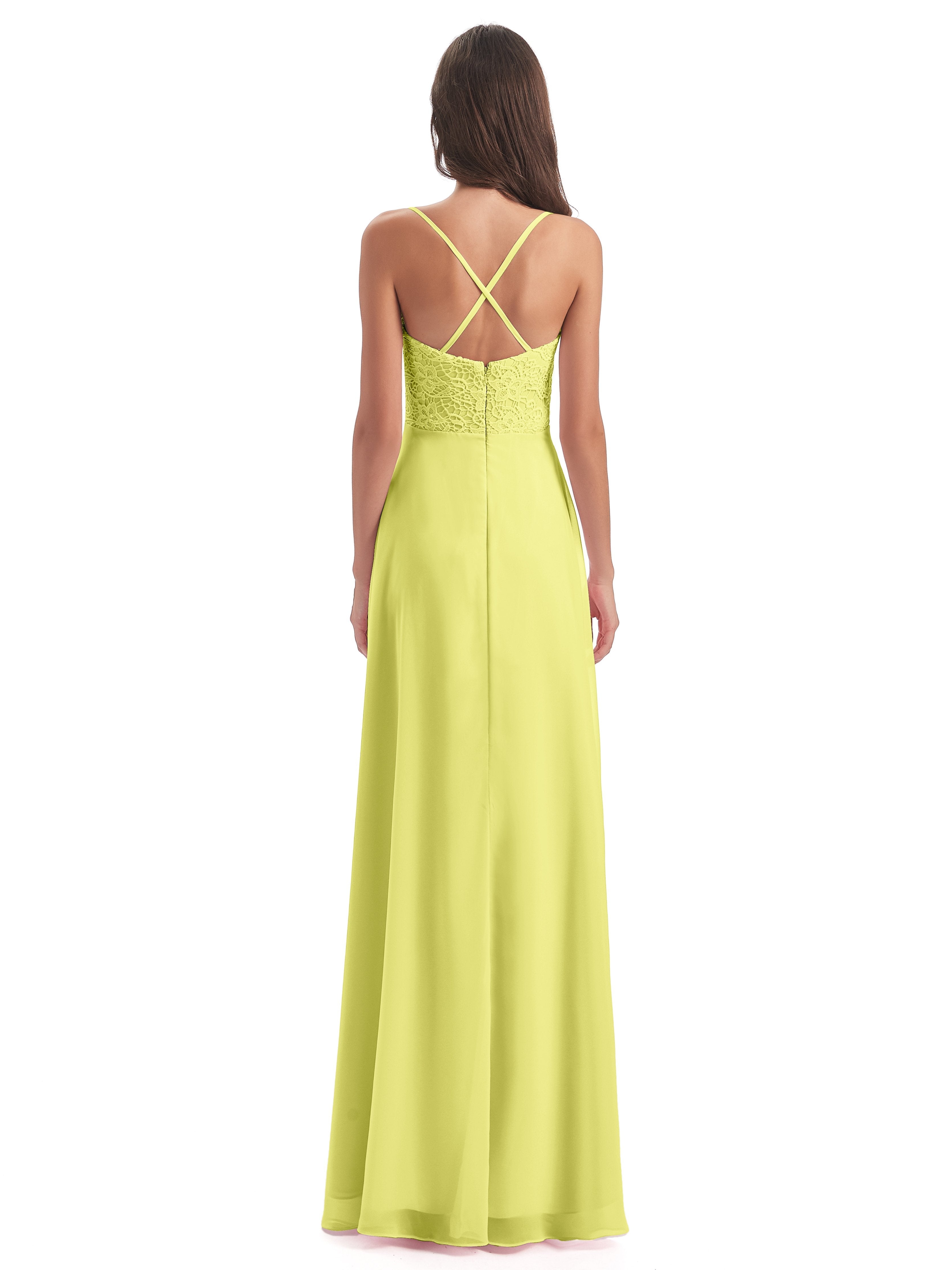 Alisa Spaghetti Straps Lace Bridesmaid Dresses