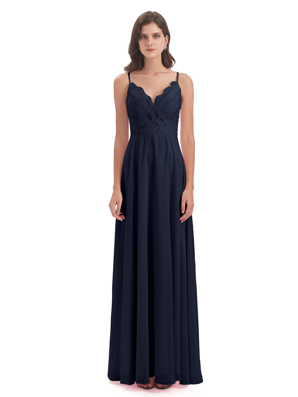 Alisa Spaghetti Straps Lace Bridesmaid Dresses