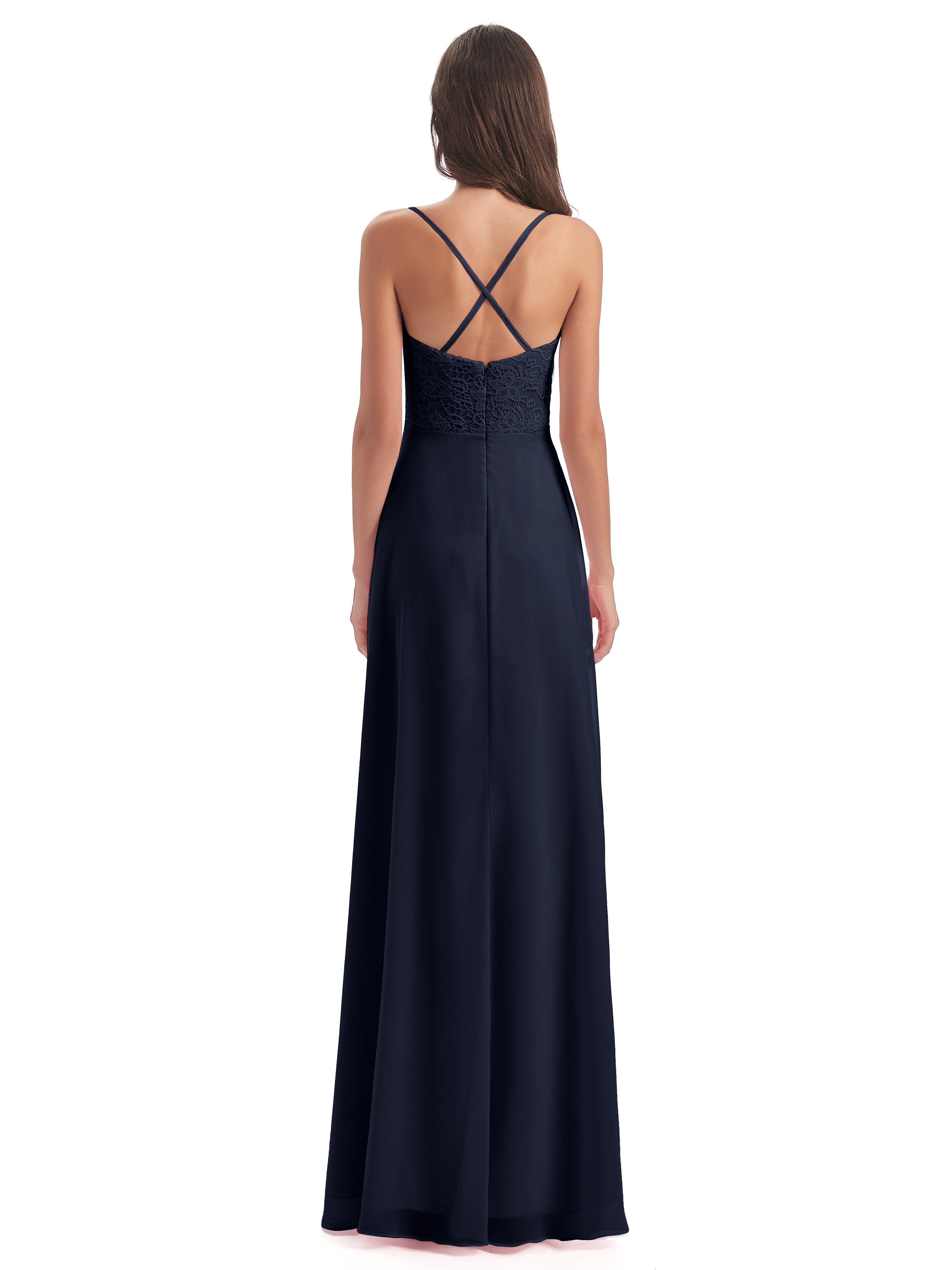 Alisa Spaghetti Straps Lace Bridesmaid Dresses