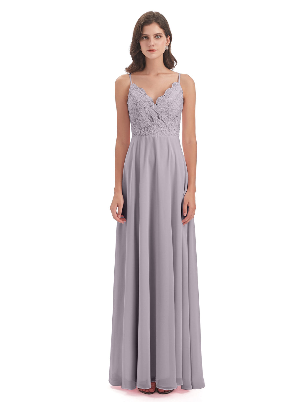 Alisa Spaghetti Straps Lace Bridesmaid Dresses
