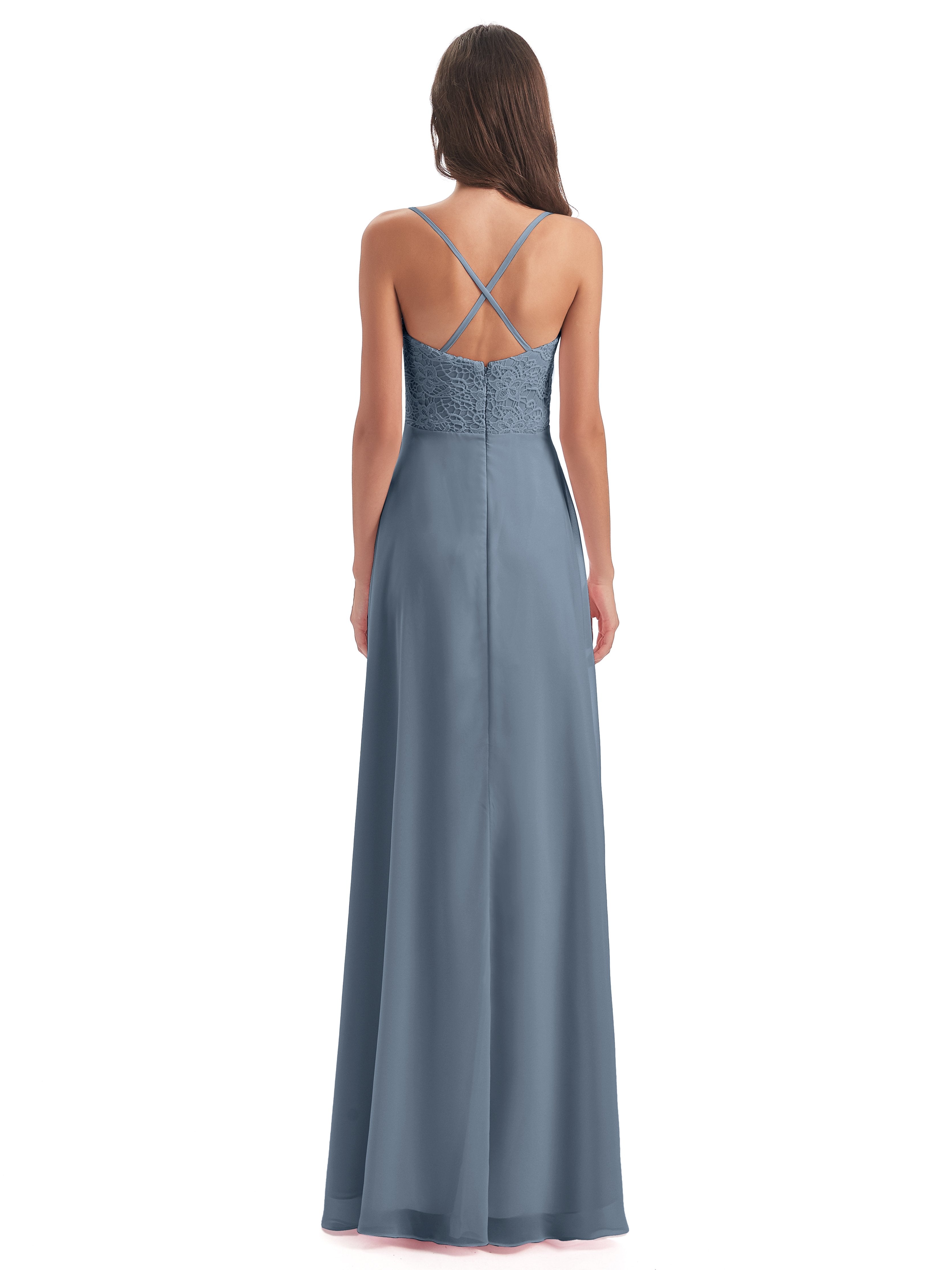 Alisa Spaghetti Straps Lace Bridesmaid Dresses