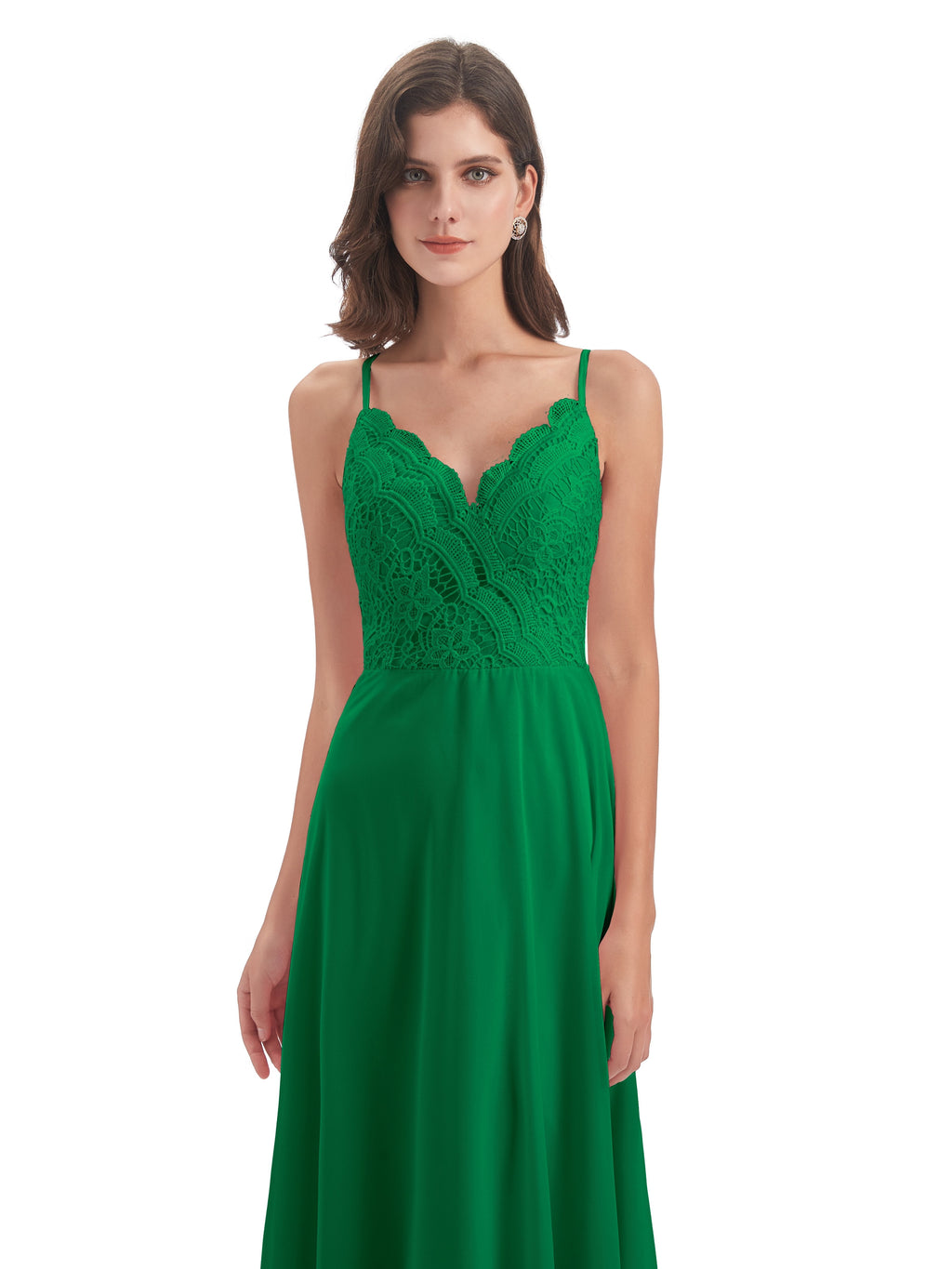 Alisa Spaghetti Straps Lace Bridesmaid Dresses