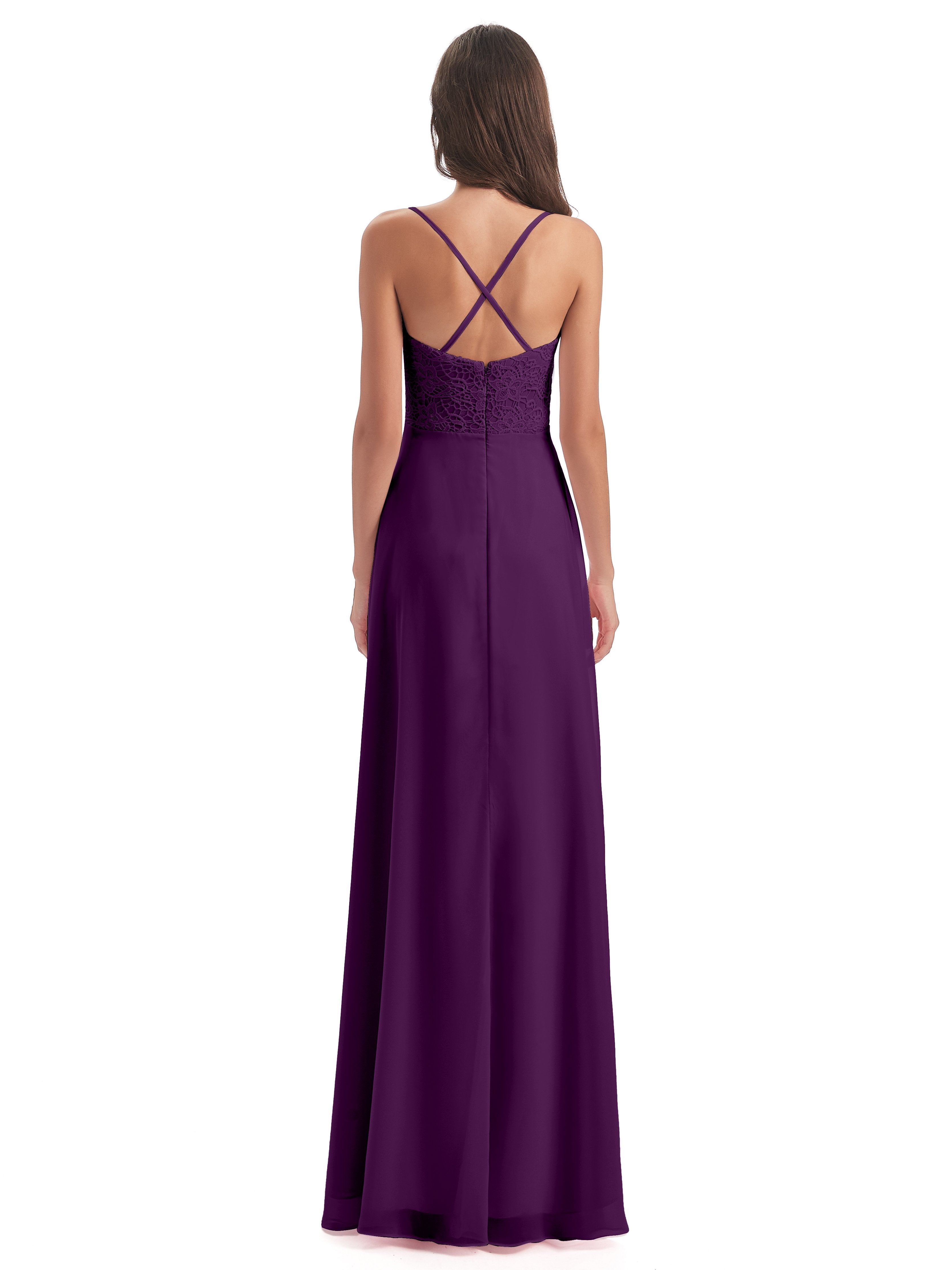 Alisa Spaghetti Straps Lace Bridesmaid Dresses