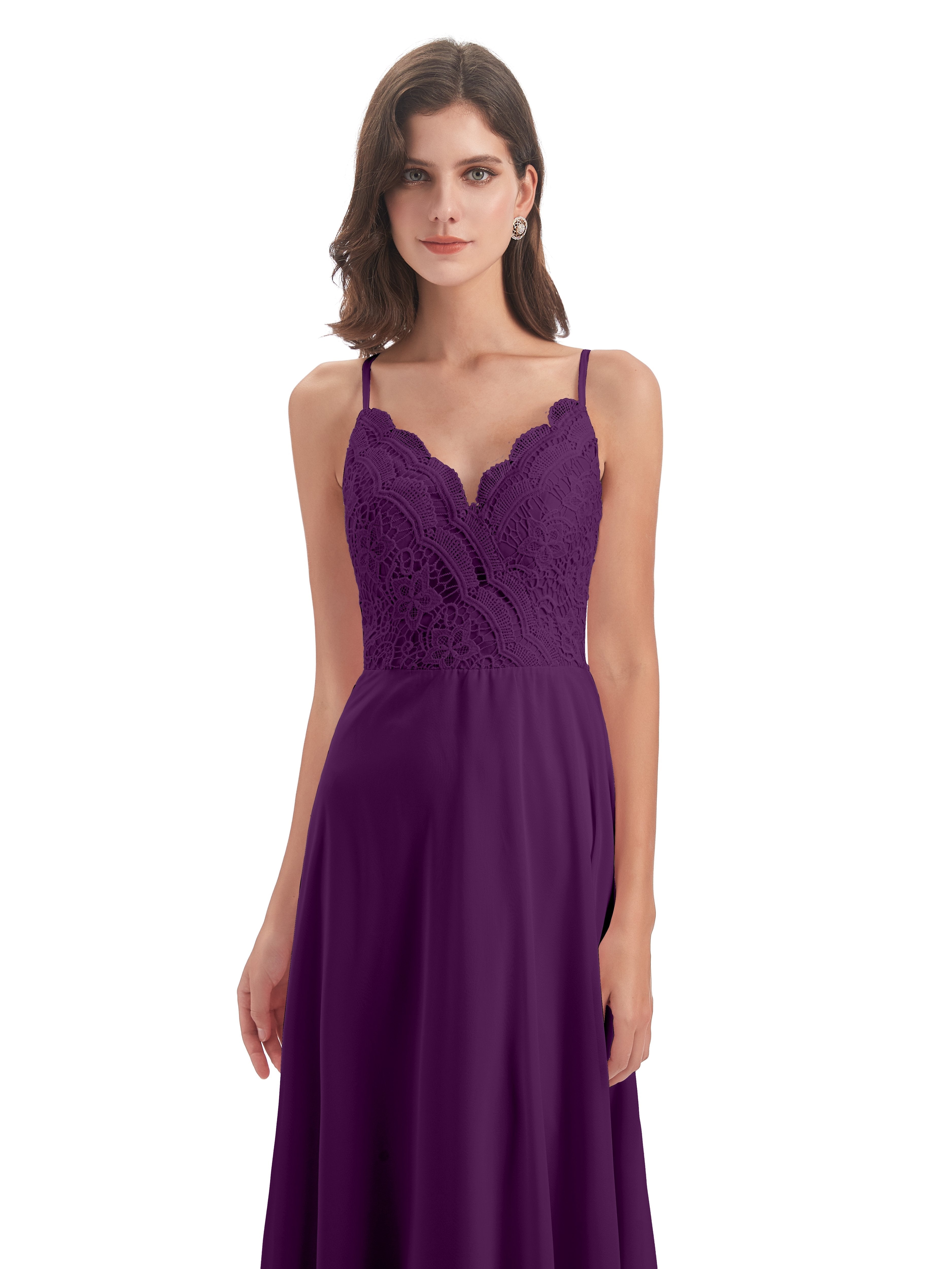 Alisa Spaghetti Straps Lace Bridesmaid Dresses