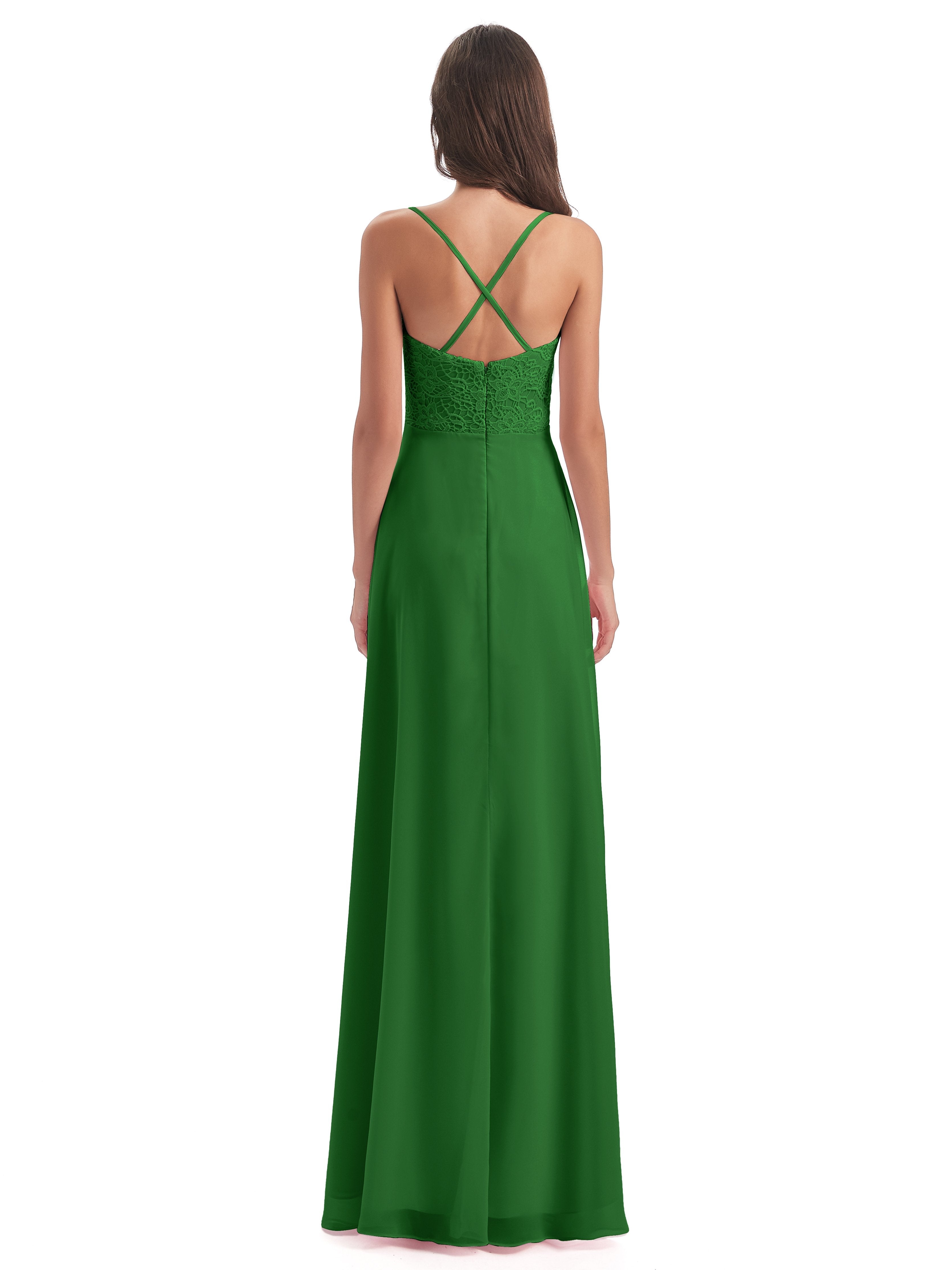 Alisa Spaghetti Straps Lace Bridesmaid Dresses