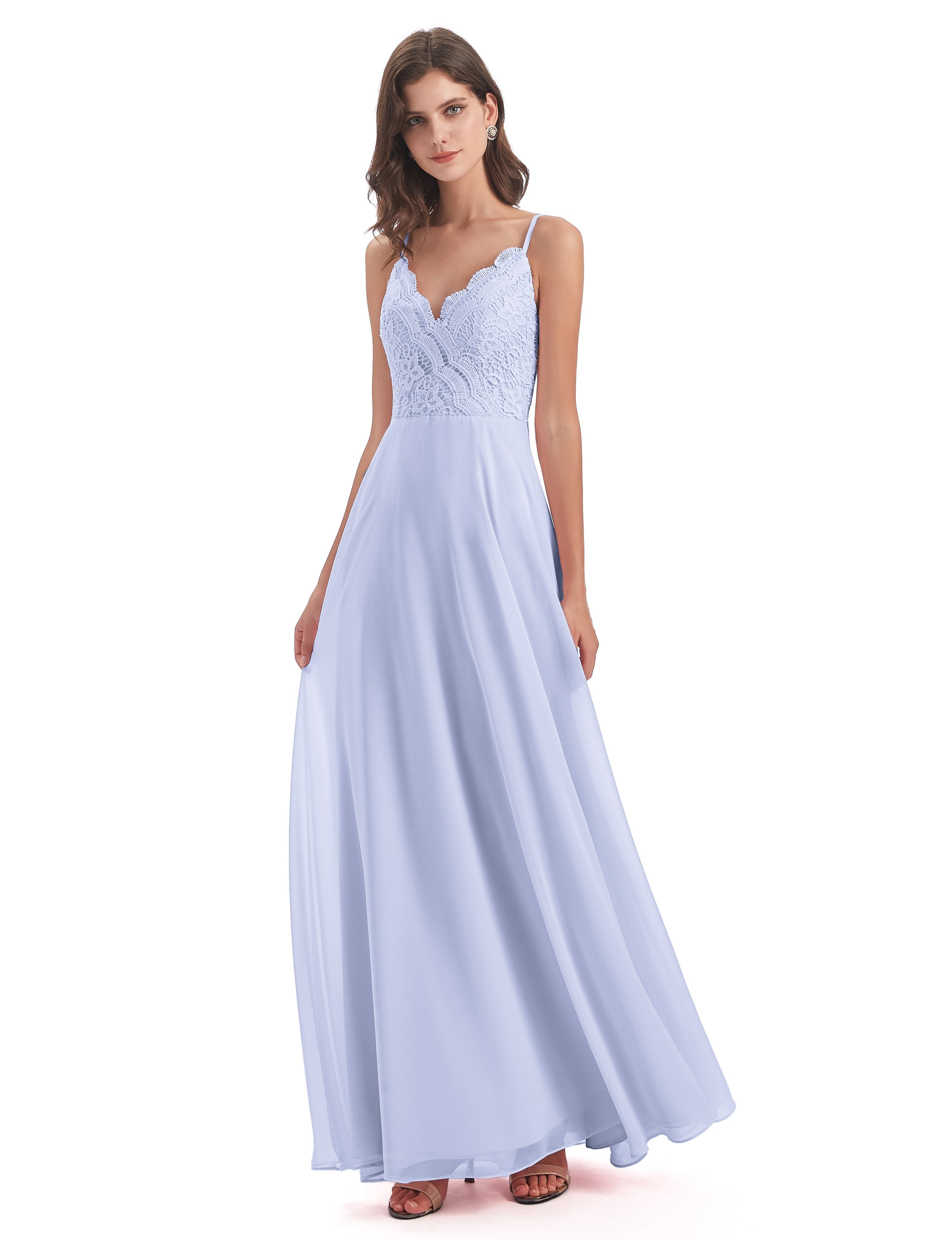 Alisa Spaghetti Straps Lace Bridesmaid Dresses