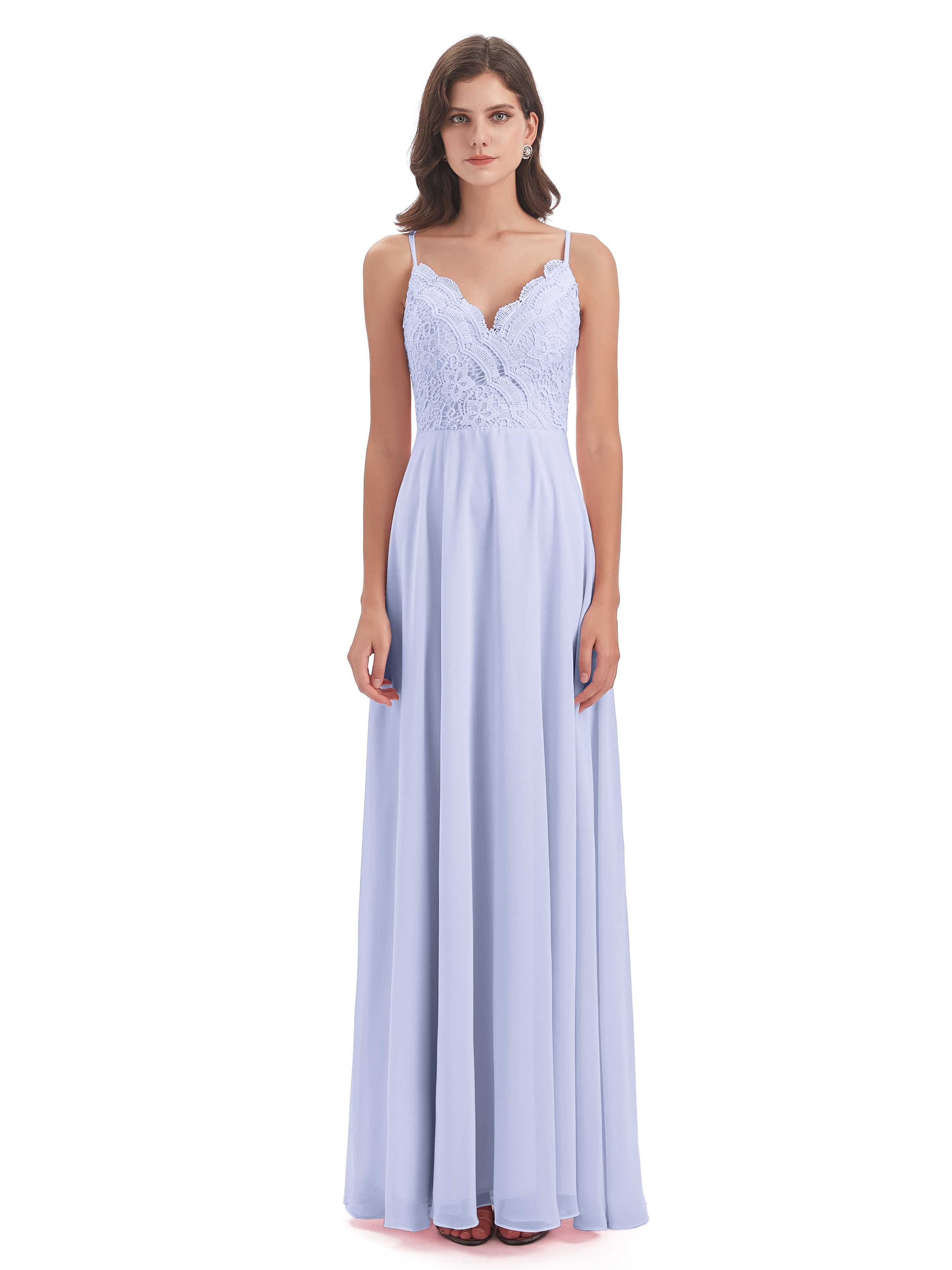 Alisa Spaghetti Straps Lace Bridesmaid Dresses