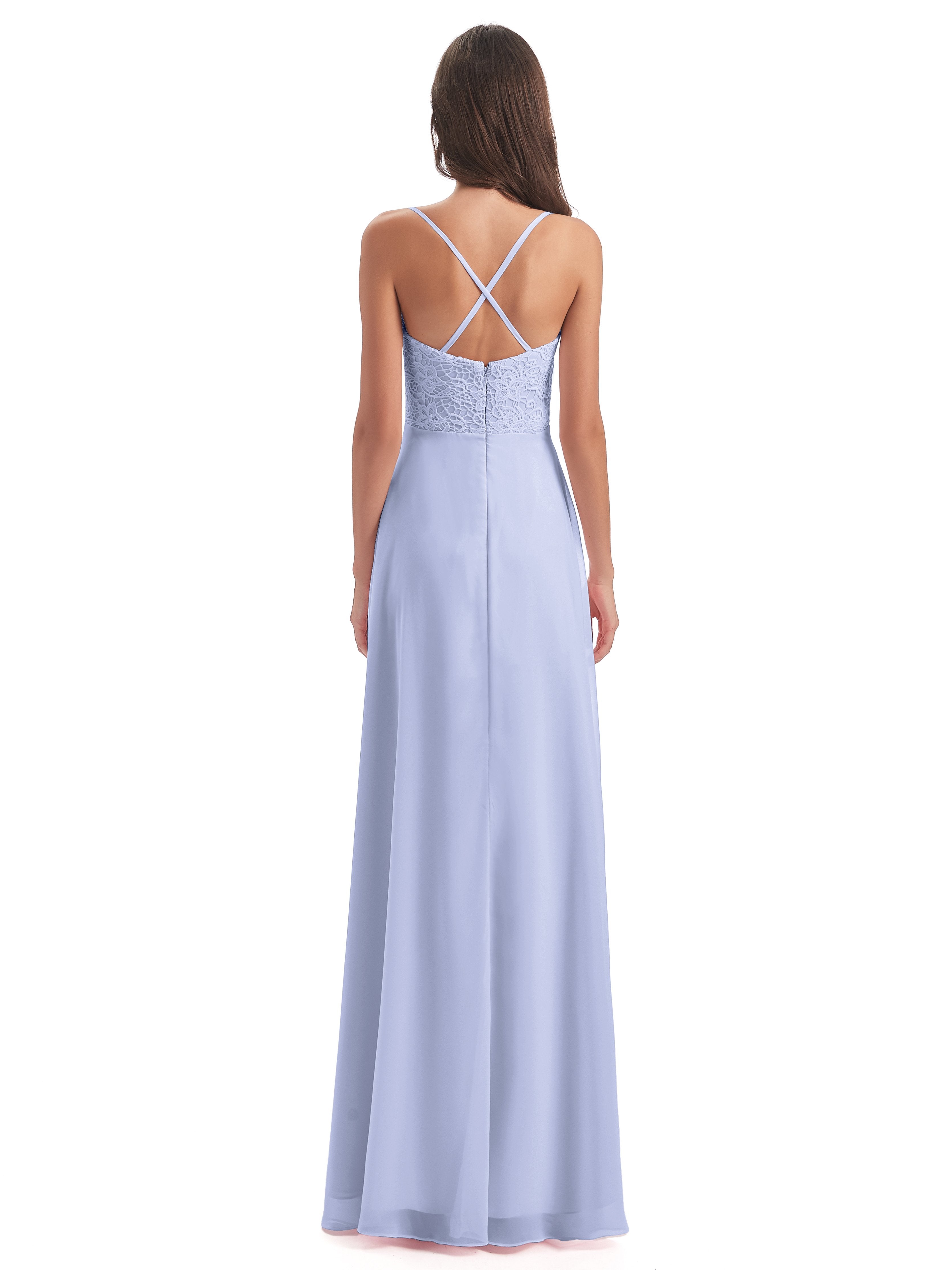 Alisa Spaghetti Straps Lace Bridesmaid Dresses