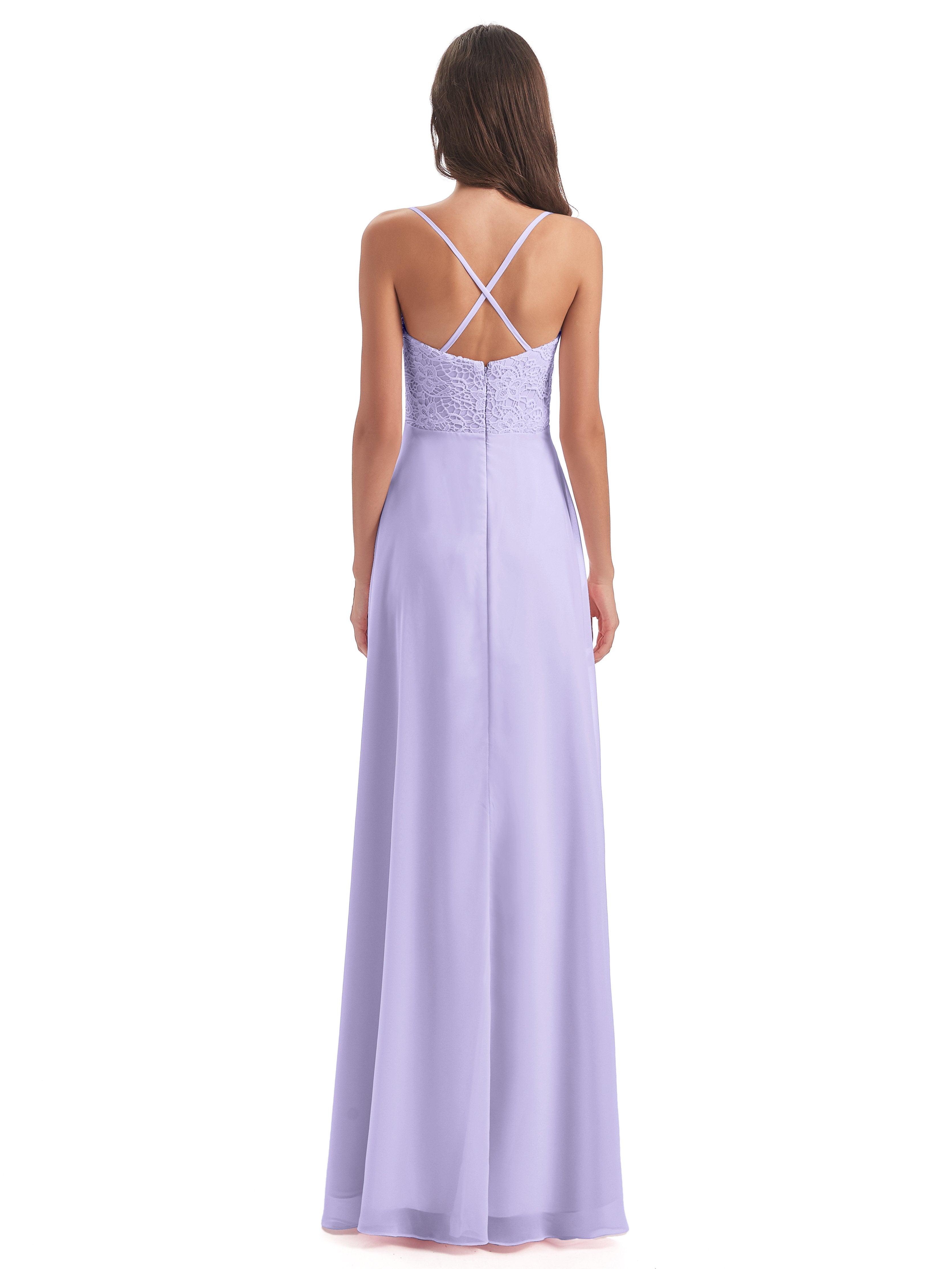 Alisa Spaghetti Straps Lace Bridesmaid Dresses