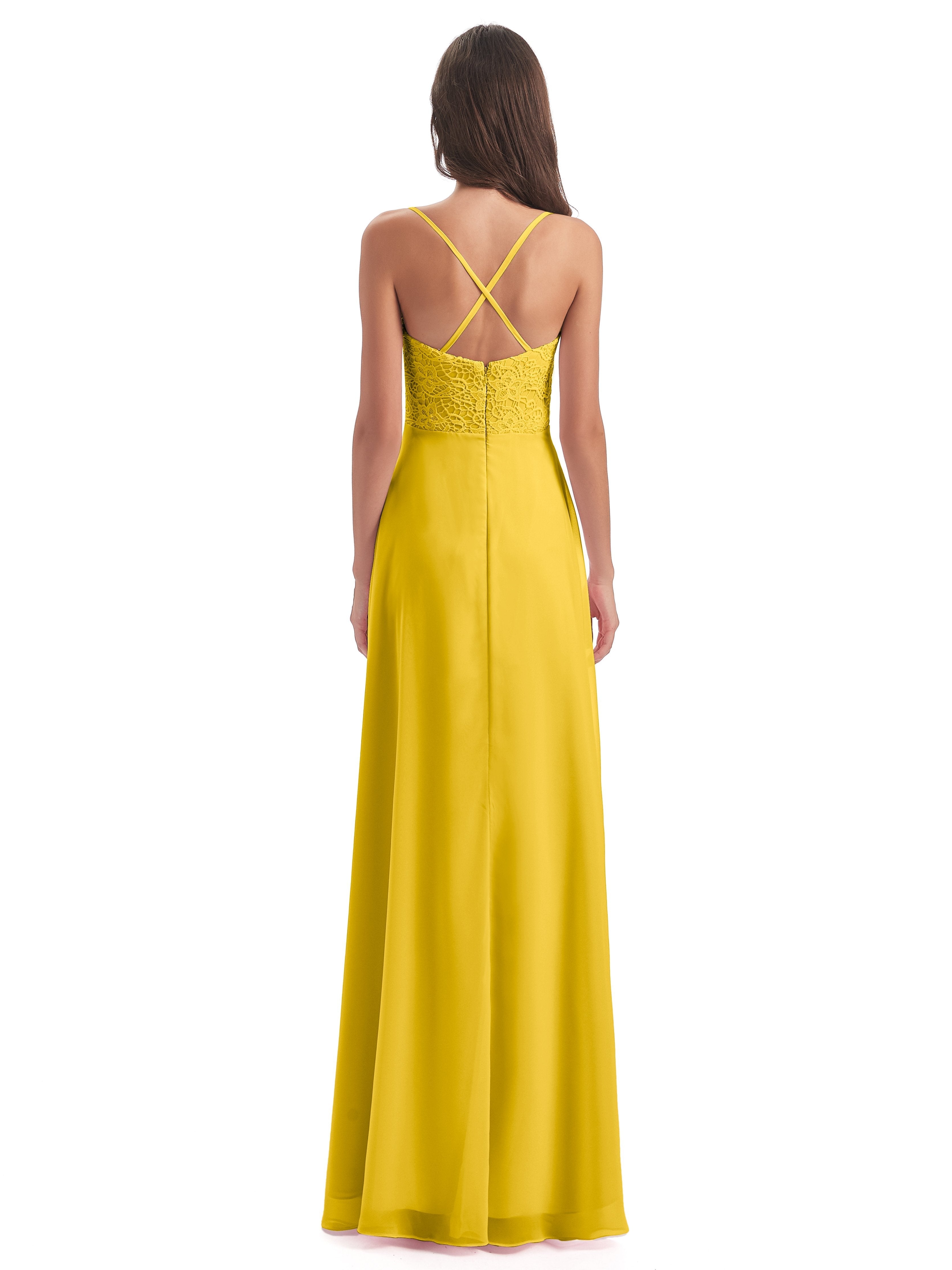 Alisa Spaghetti Straps Lace Bridesmaid Dresses