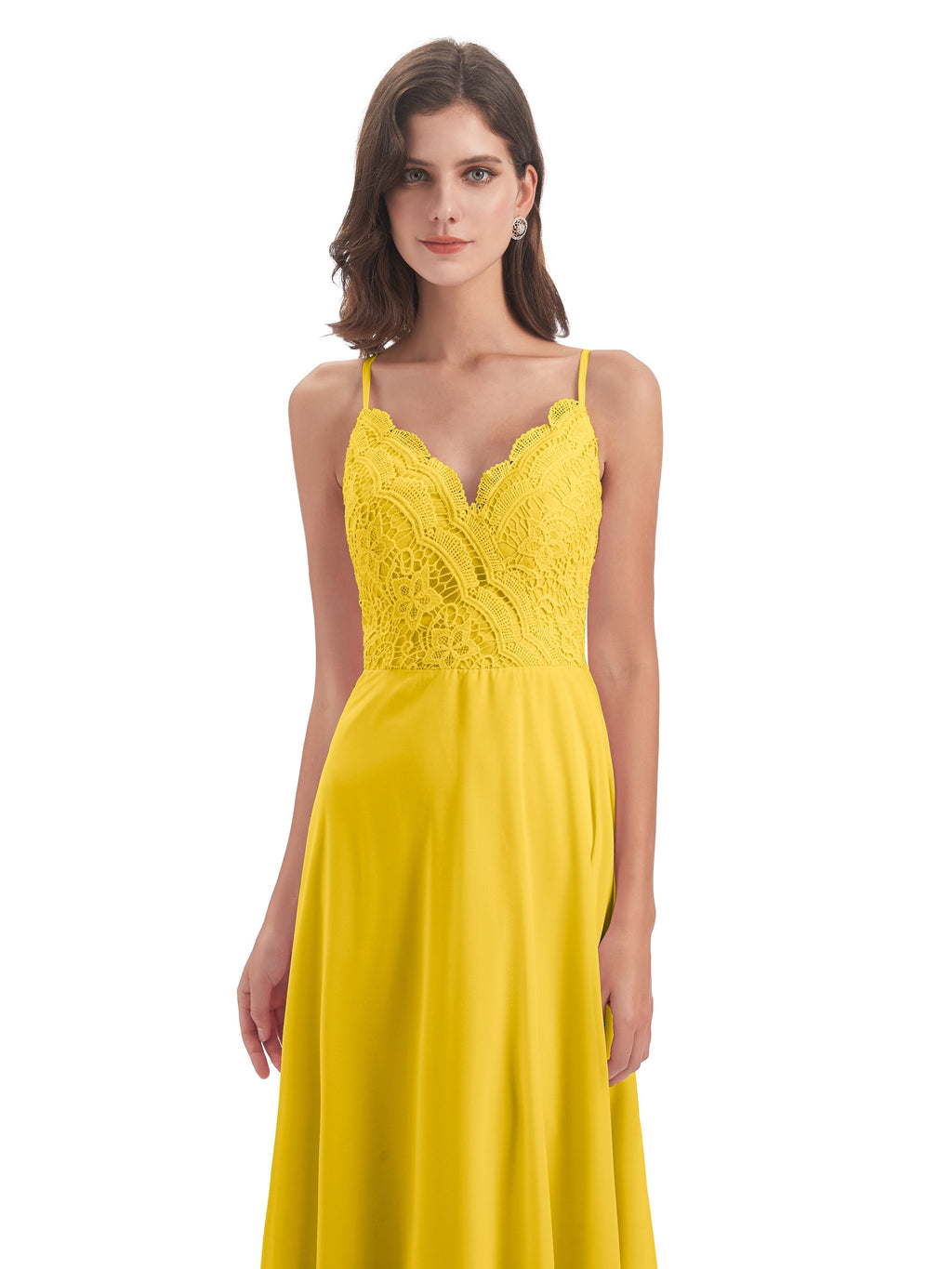 Alisa Spaghetti Straps Lace Bridesmaid Dresses