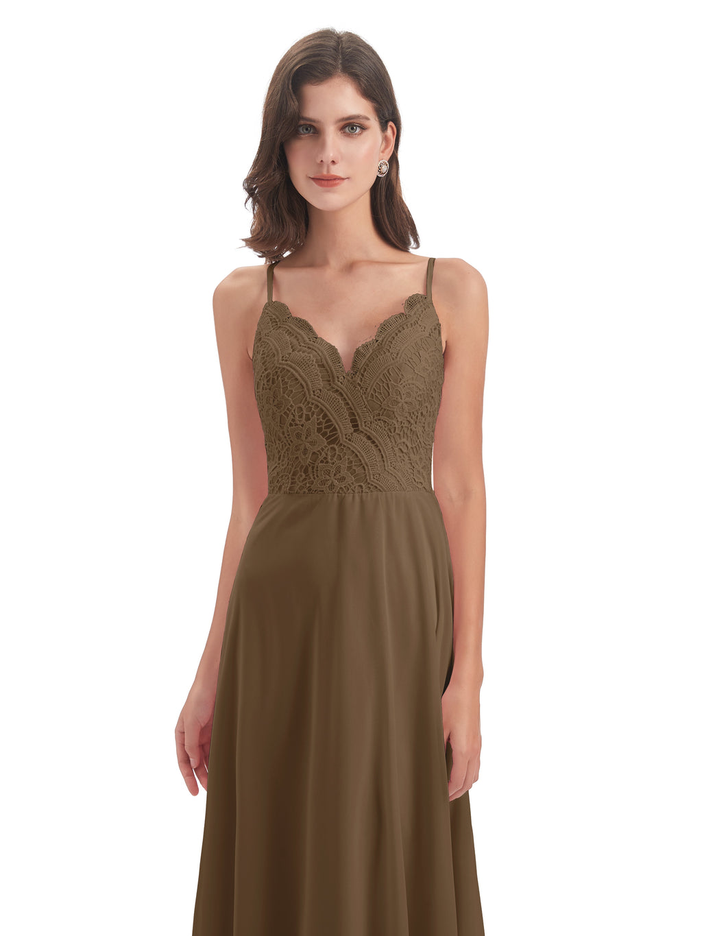 Alisa Spaghetti Straps Lace Bridesmaid Dresses