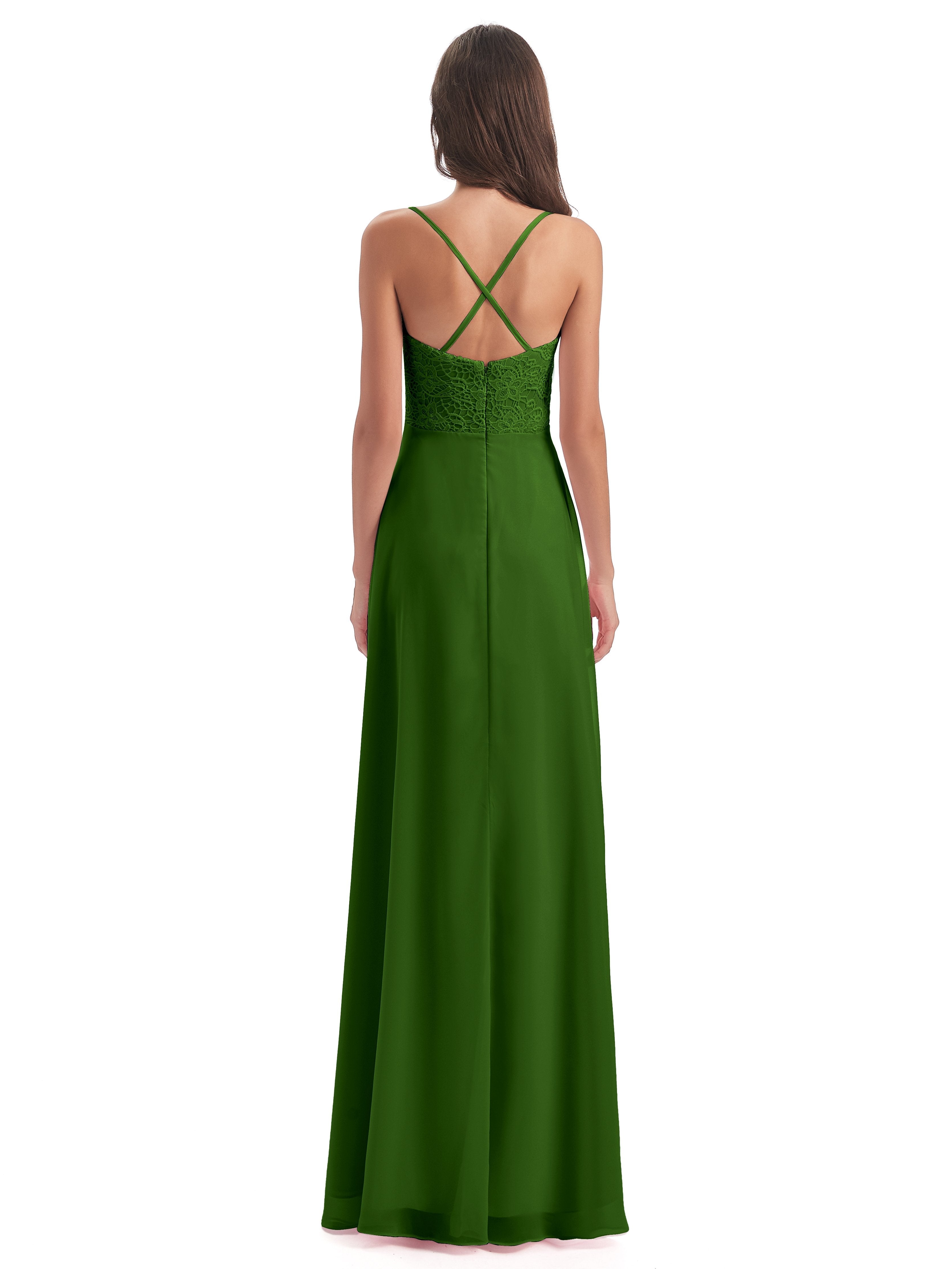 Alisa Spaghetti Straps Lace Bridesmaid Dresses