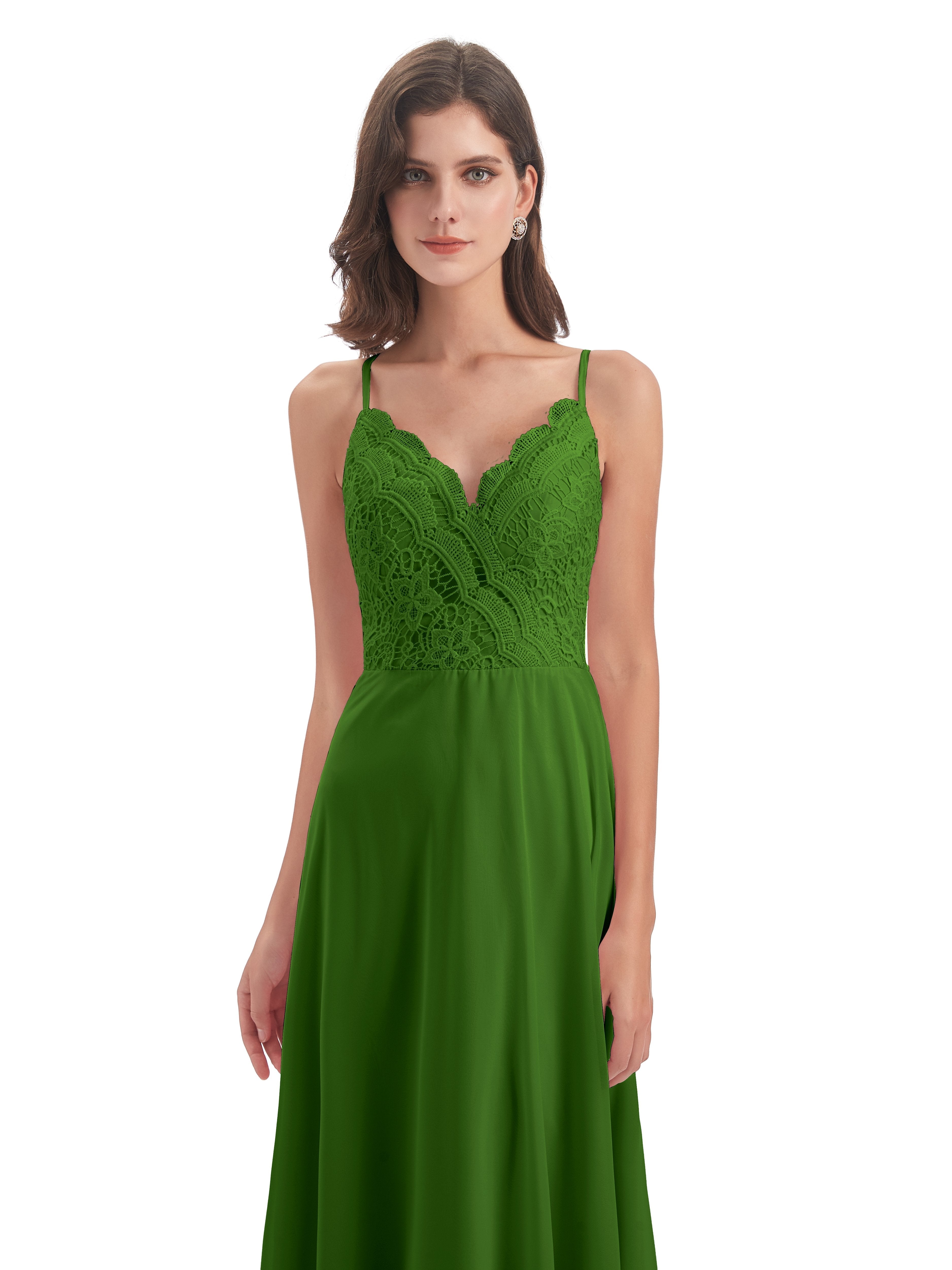 Alisa Spaghetti Straps Lace Bridesmaid Dresses