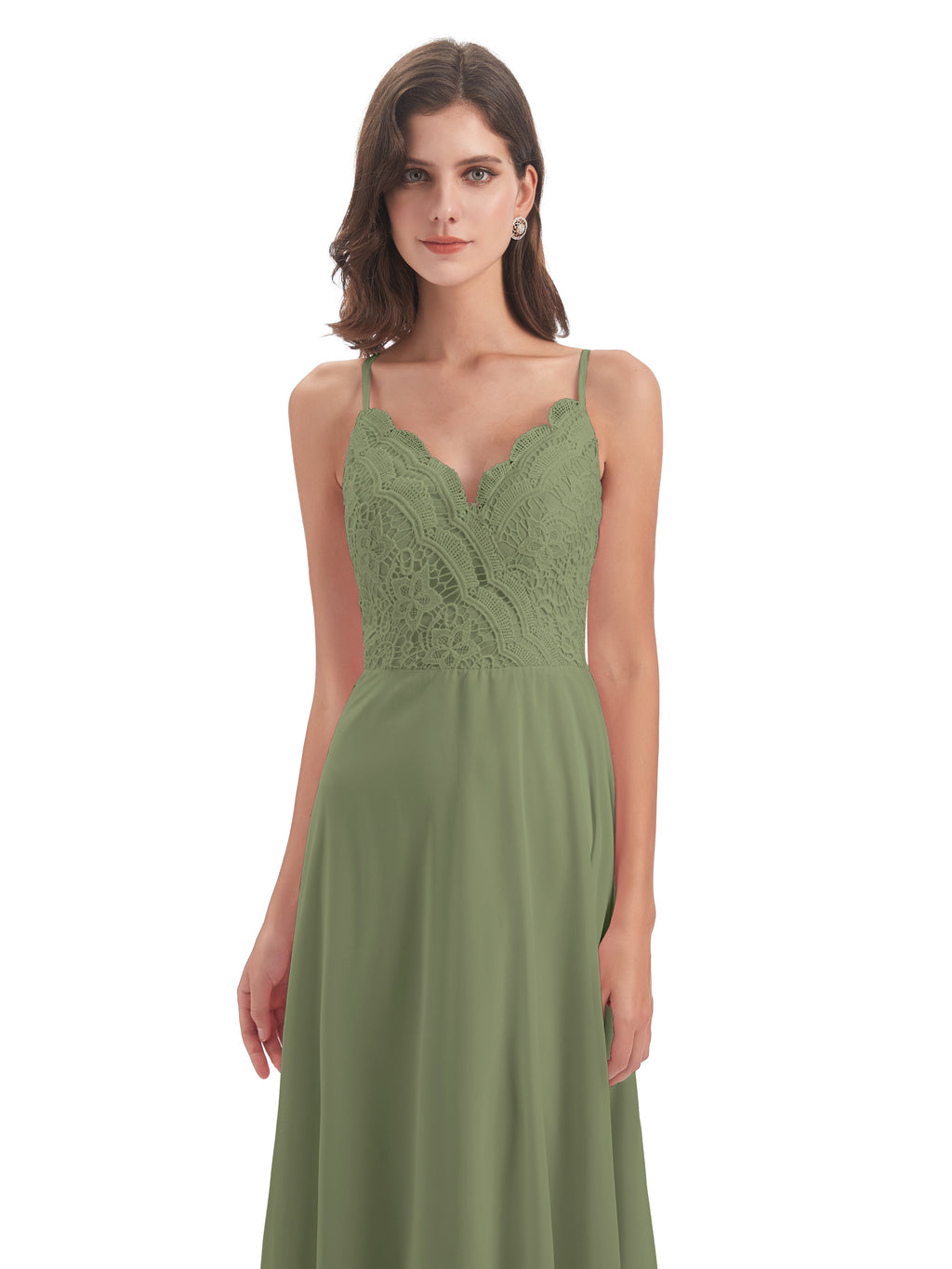 Alisa Spaghetti Straps Lace Bridesmaid Dresses