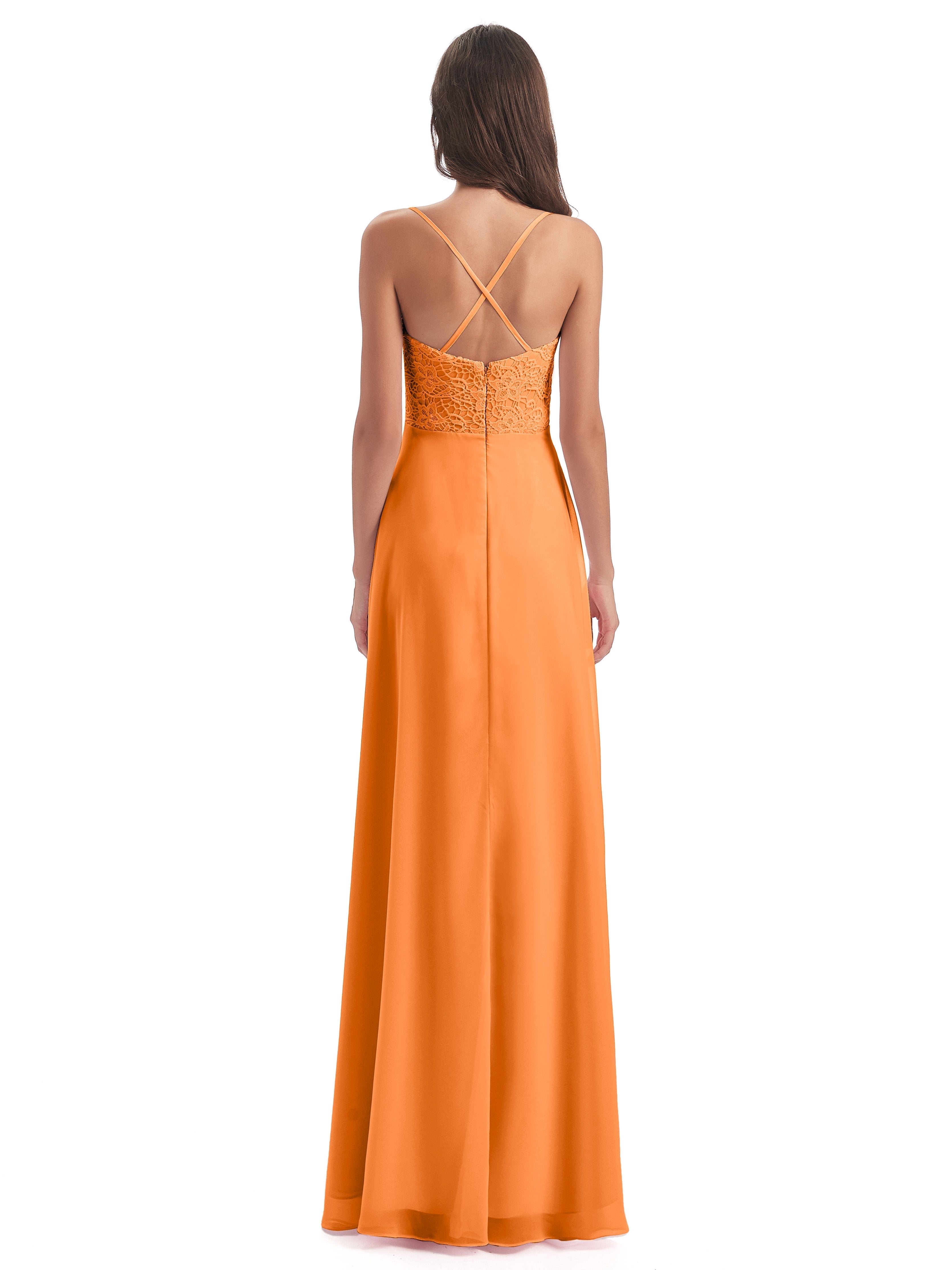 Alisa Spaghetti Straps Lace Bridesmaid Dresses