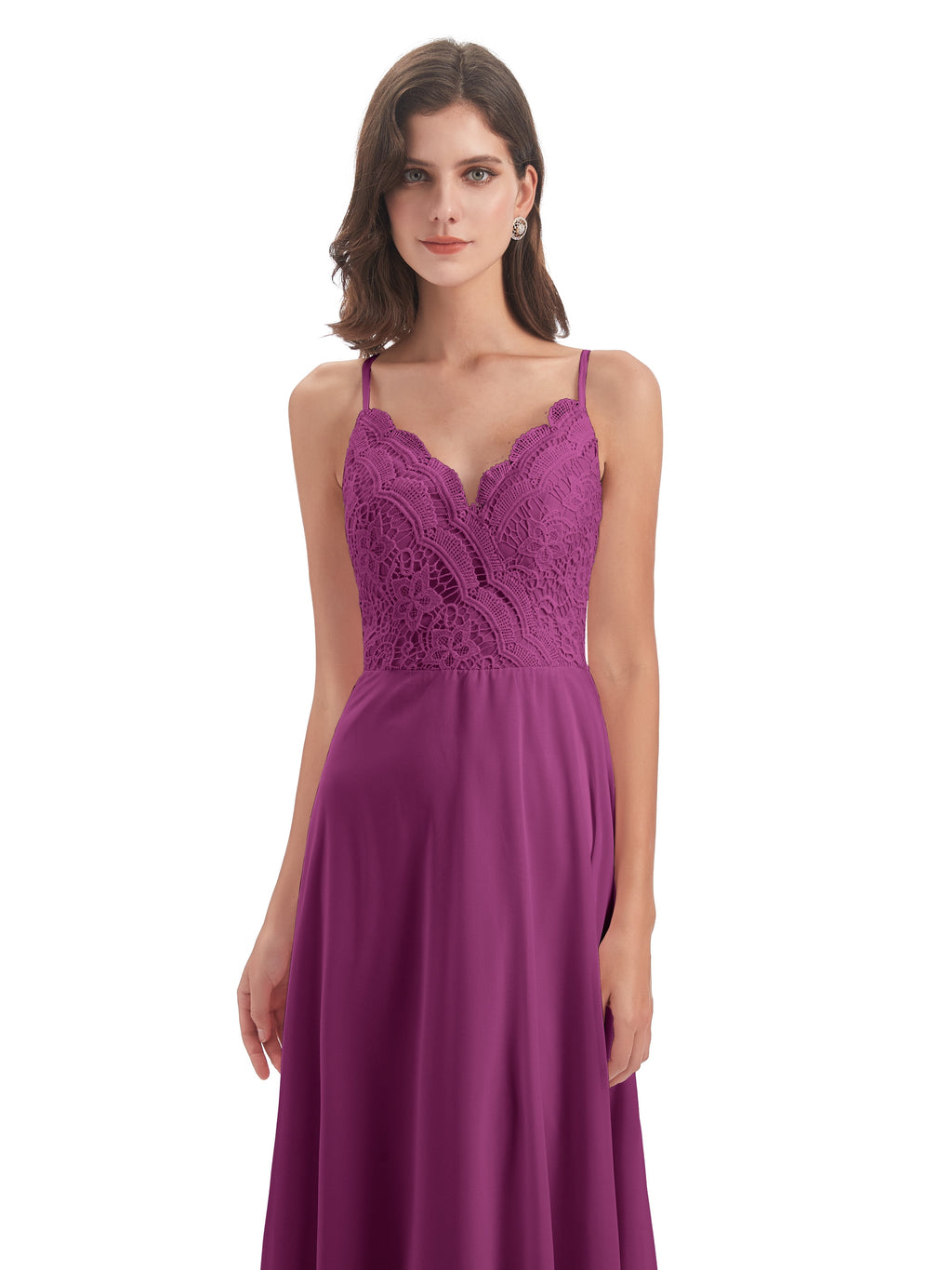 Alisa Spaghetti Straps Lace Bridesmaid Dresses