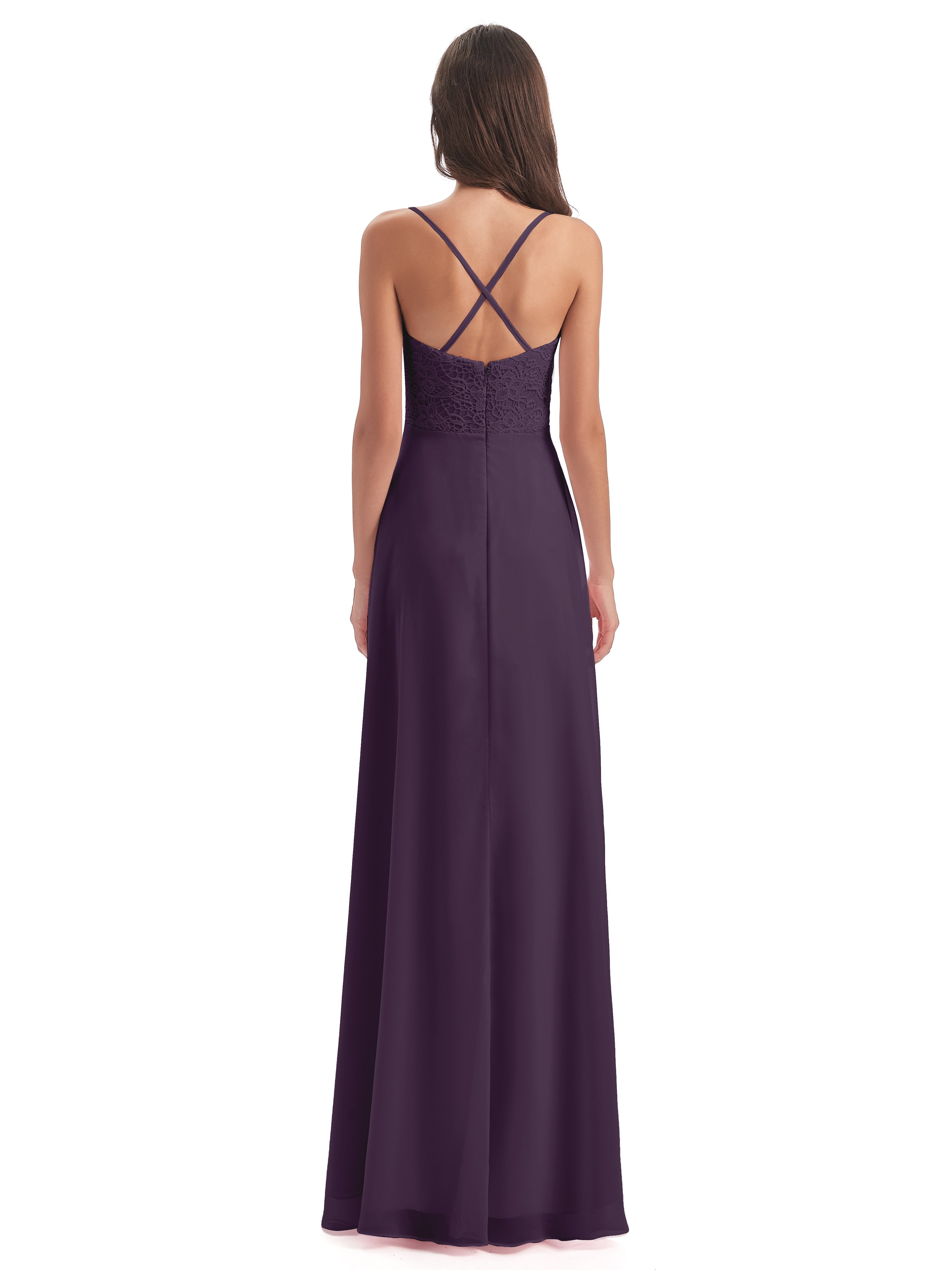 Alisa Spaghetti Straps Lace Bridesmaid Dresses