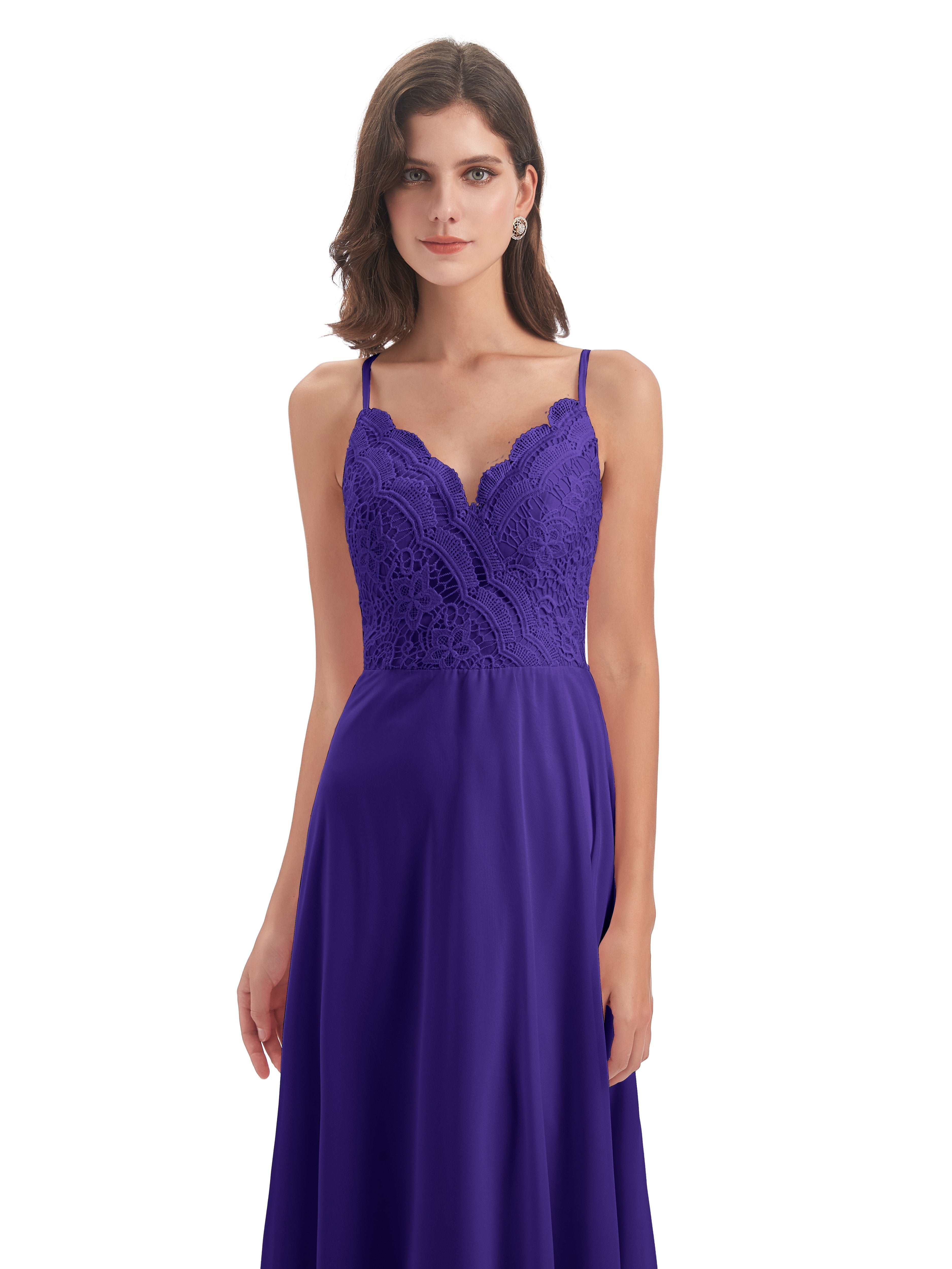 Alisa Spaghetti Straps Lace Bridesmaid Dresses