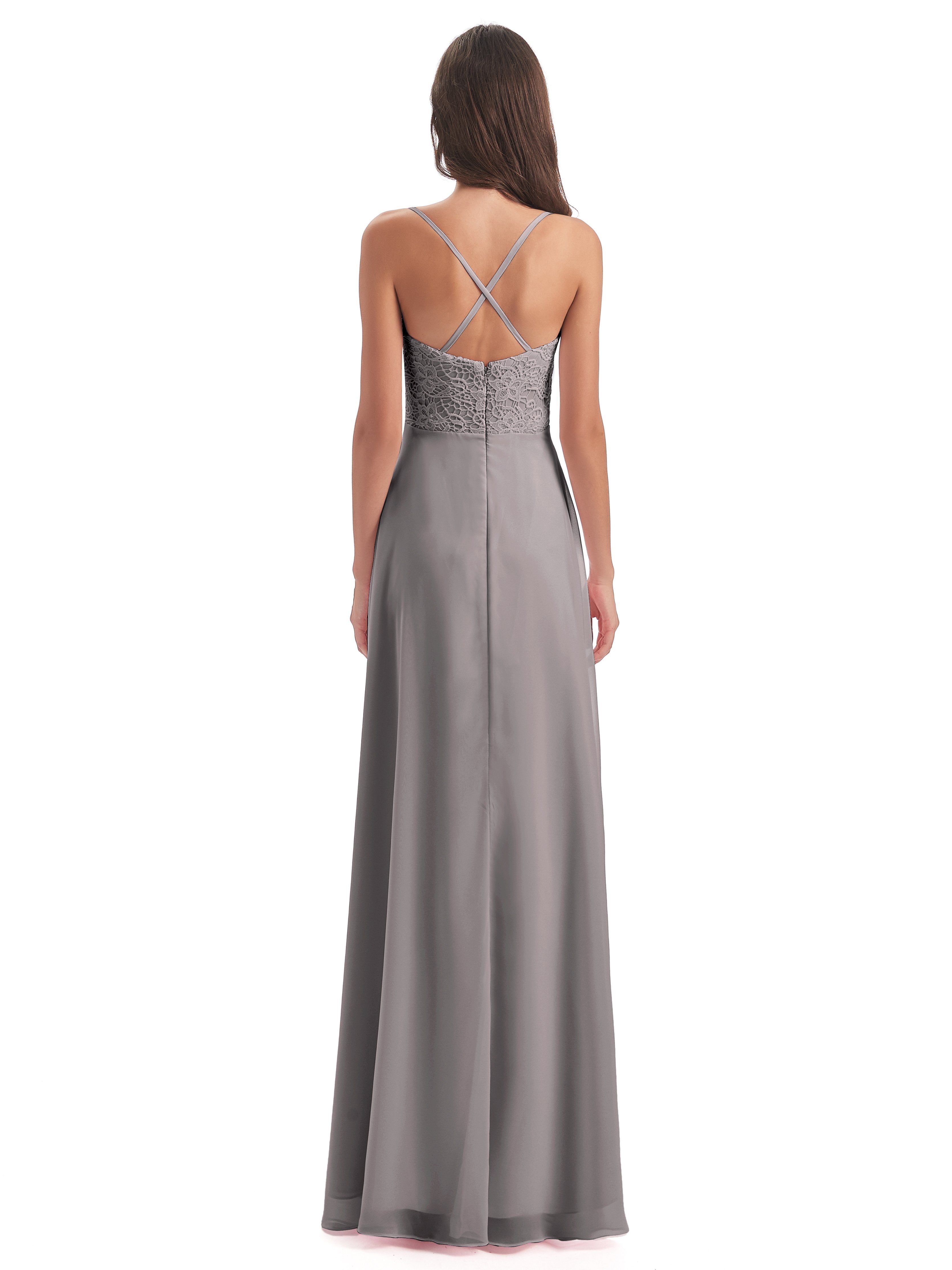 Alisa Spaghetti Straps Lace Bridesmaid Dresses