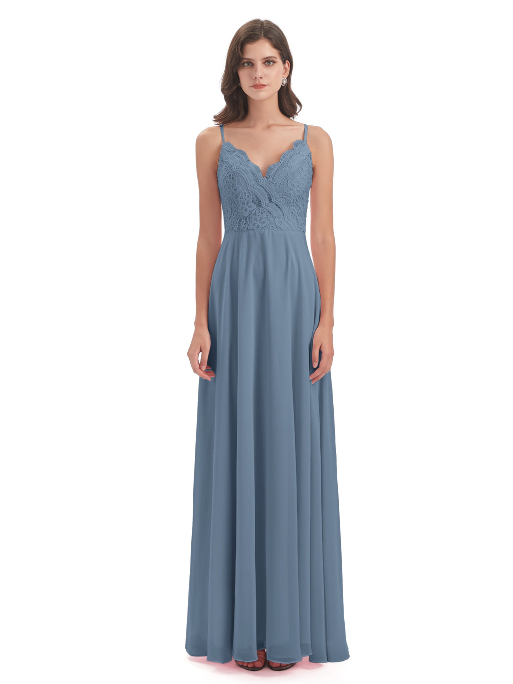 Alisa Spaghetti Straps Lace Bridesmaid Dresses