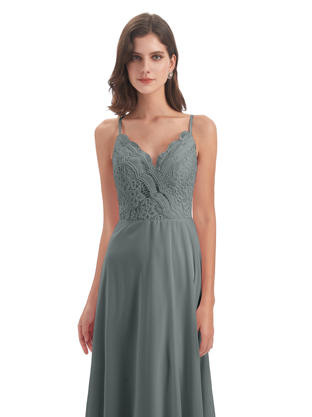 Alisa Spaghetti Straps Lace Bridesmaid Dresses