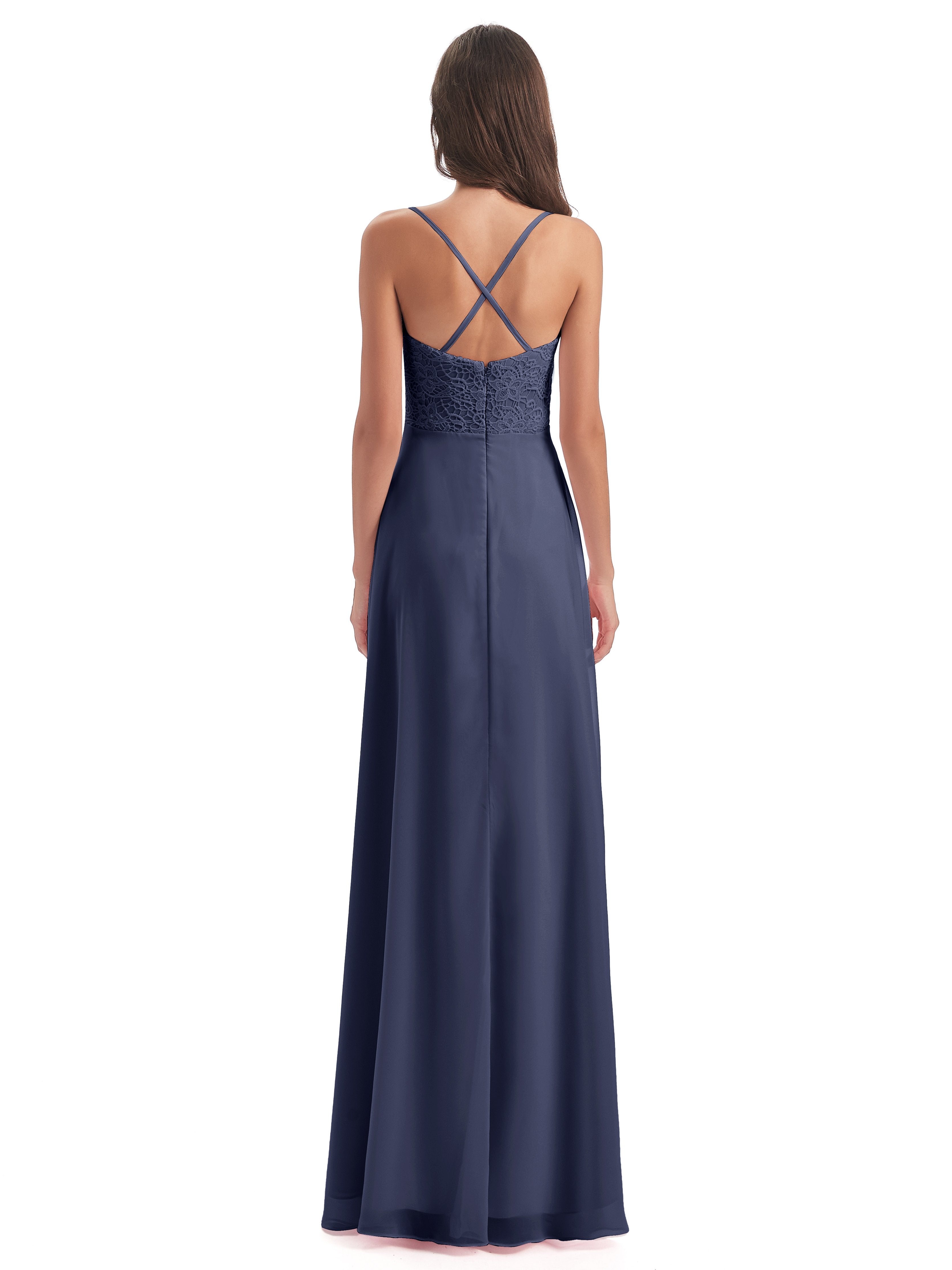 Alisa Spaghetti Straps Lace Bridesmaid Dresses