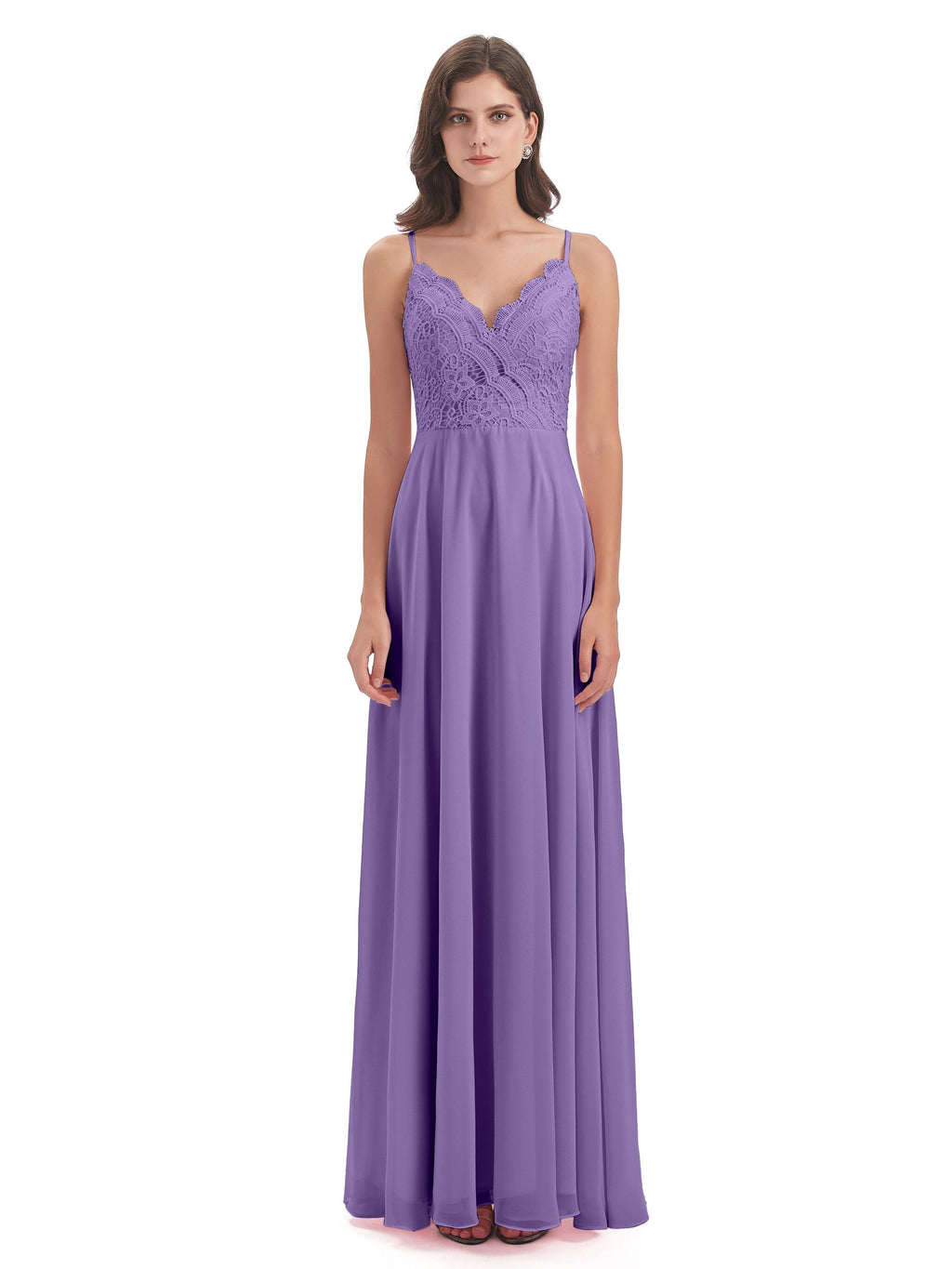 Alisa Spaghetti Straps Lace Bridesmaid Dresses