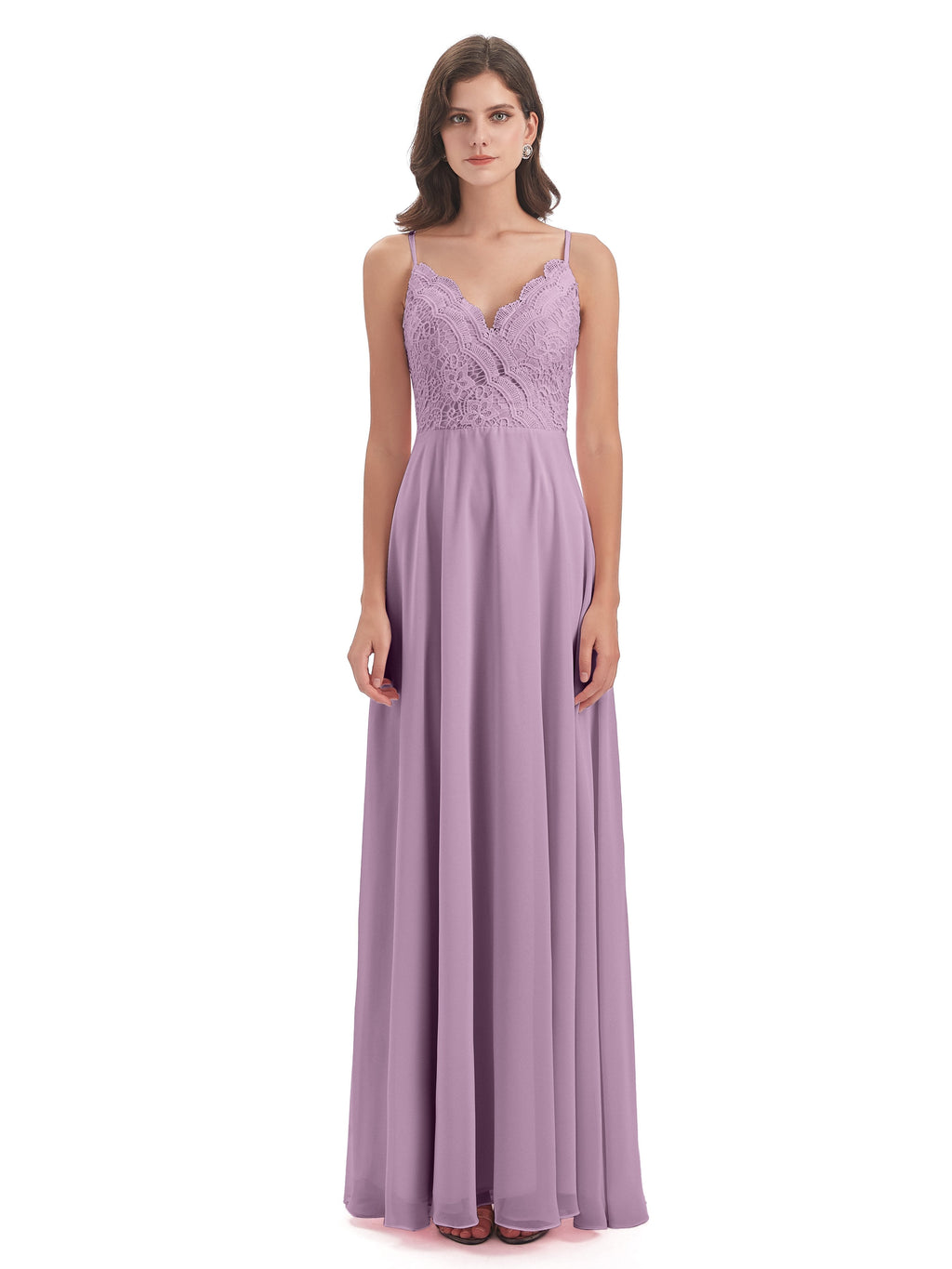 Alisa Spaghetti Straps Lace Bridesmaid Dresses