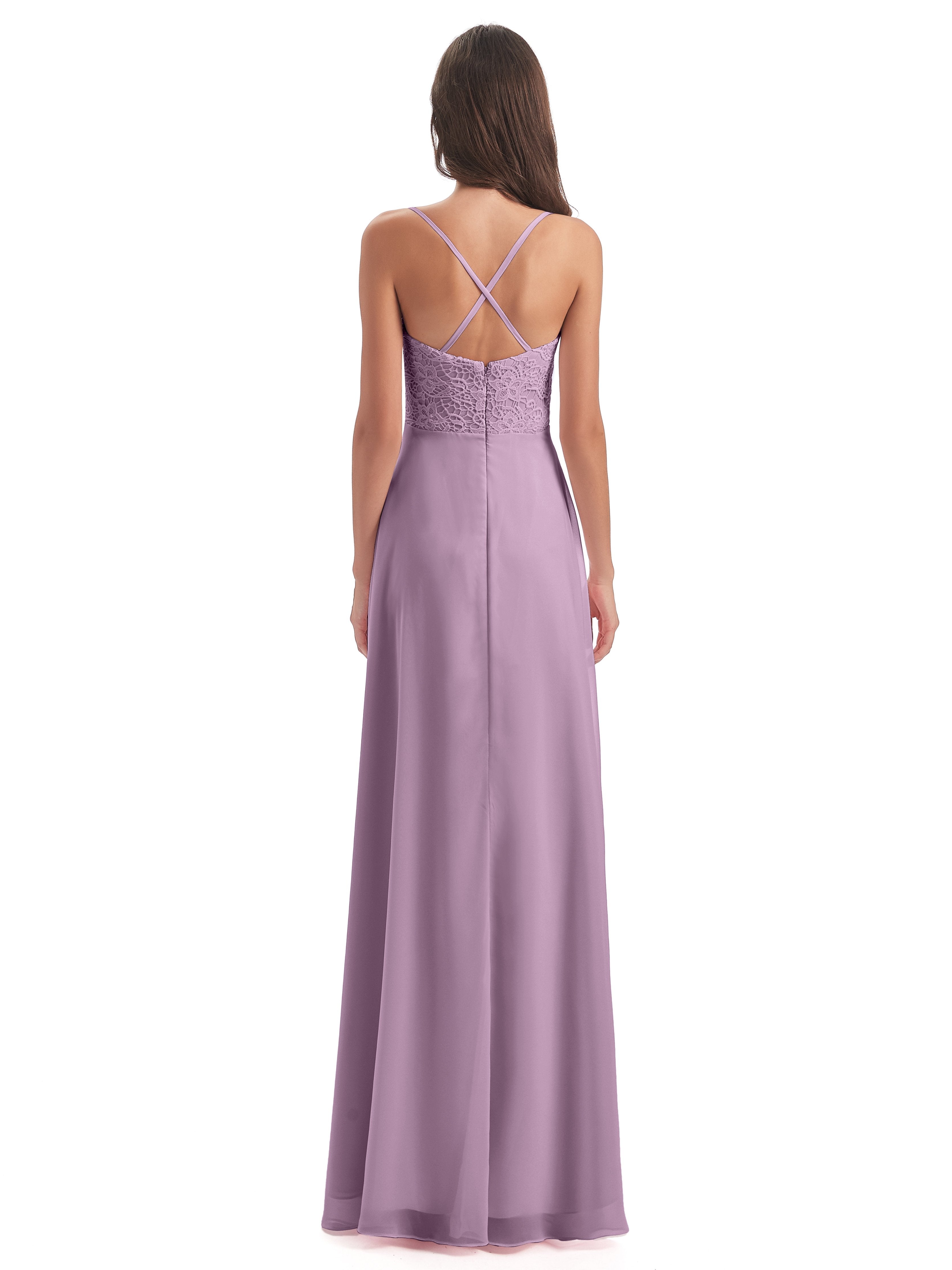 Alisa Spaghetti Straps Lace Bridesmaid Dresses