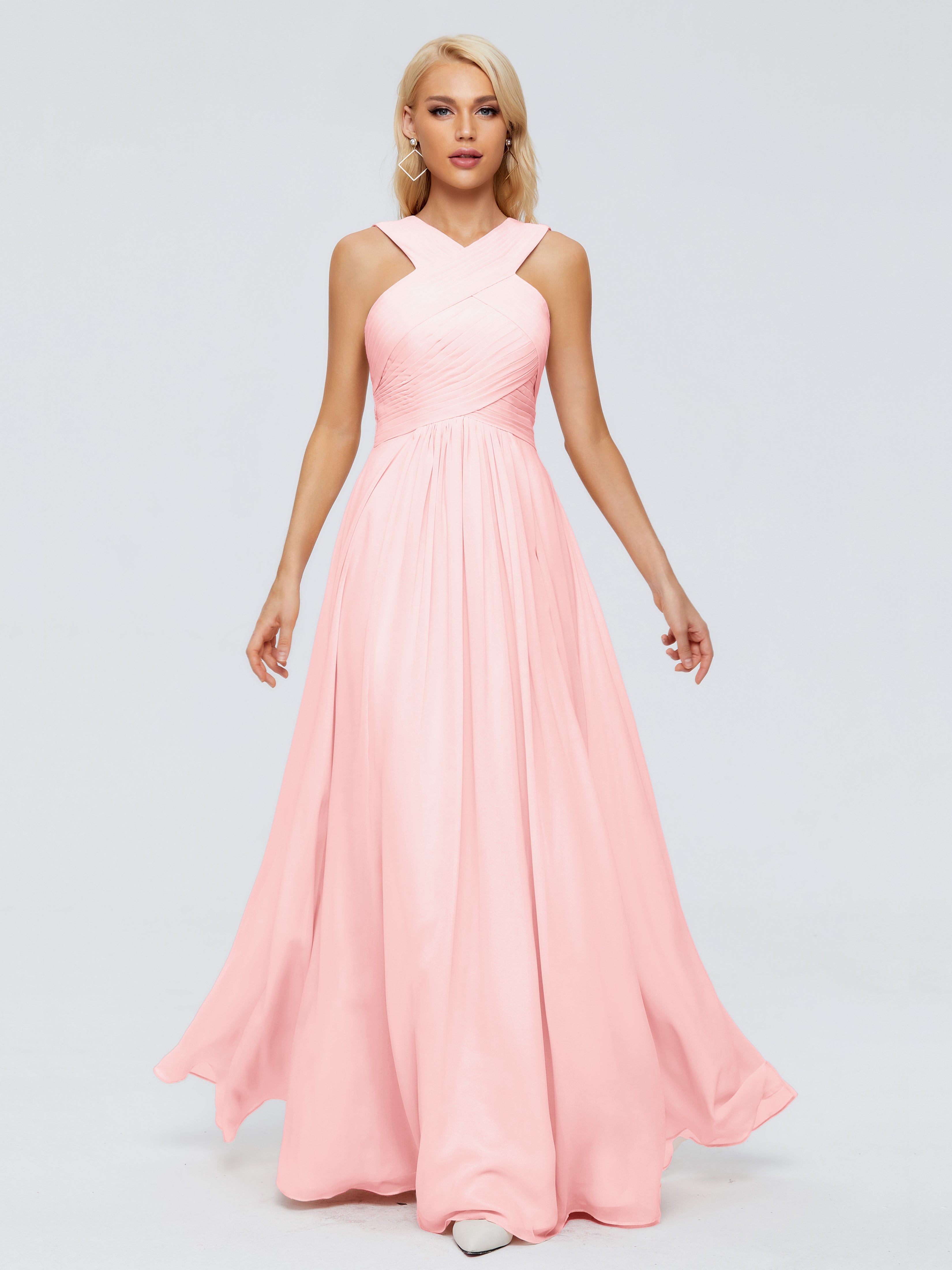 Aliyah A-line Straps Chiffon Bridesmaid Dresses