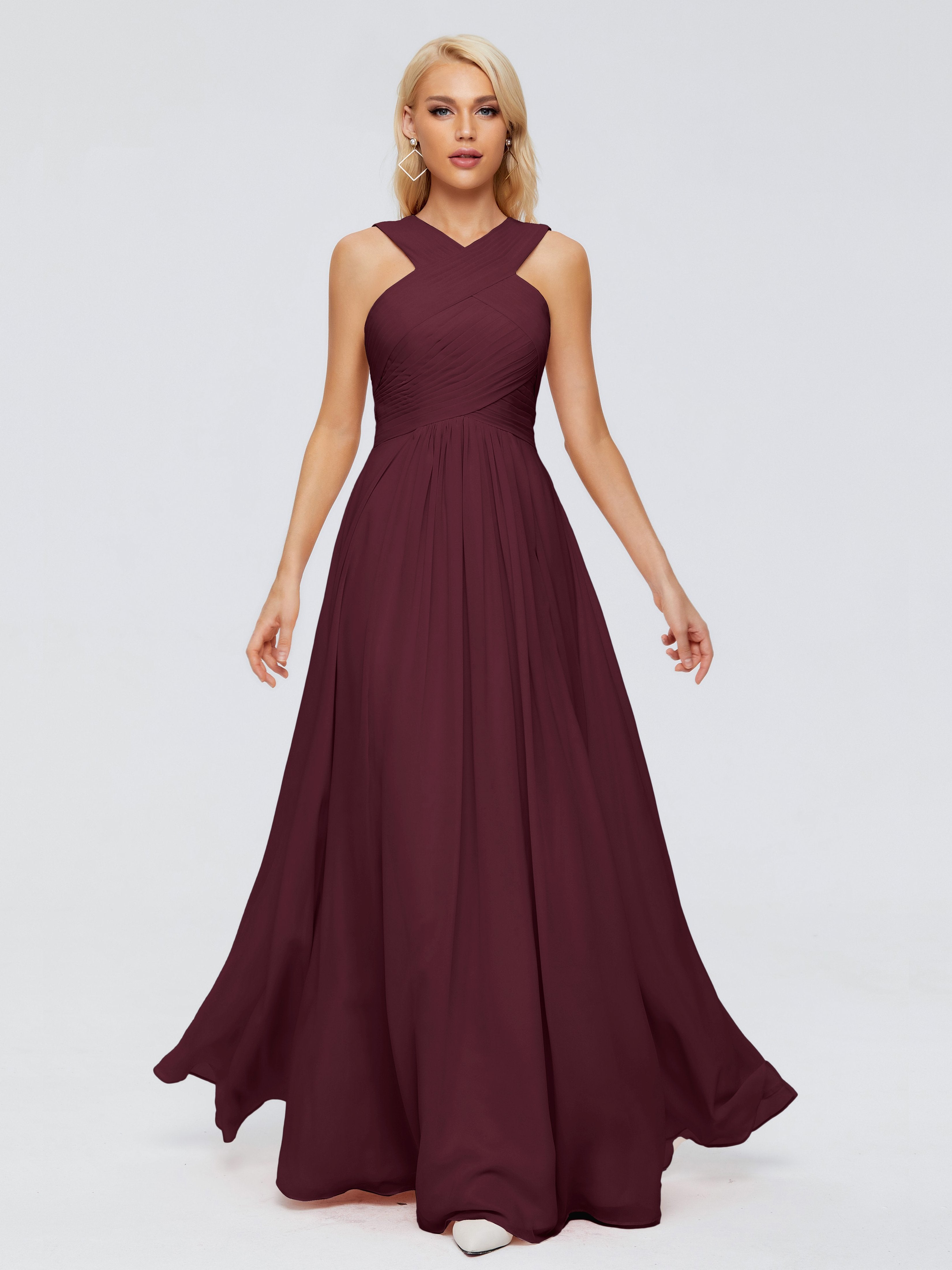 Aliyah A-line Straps Chiffon Bridesmaid Dresses