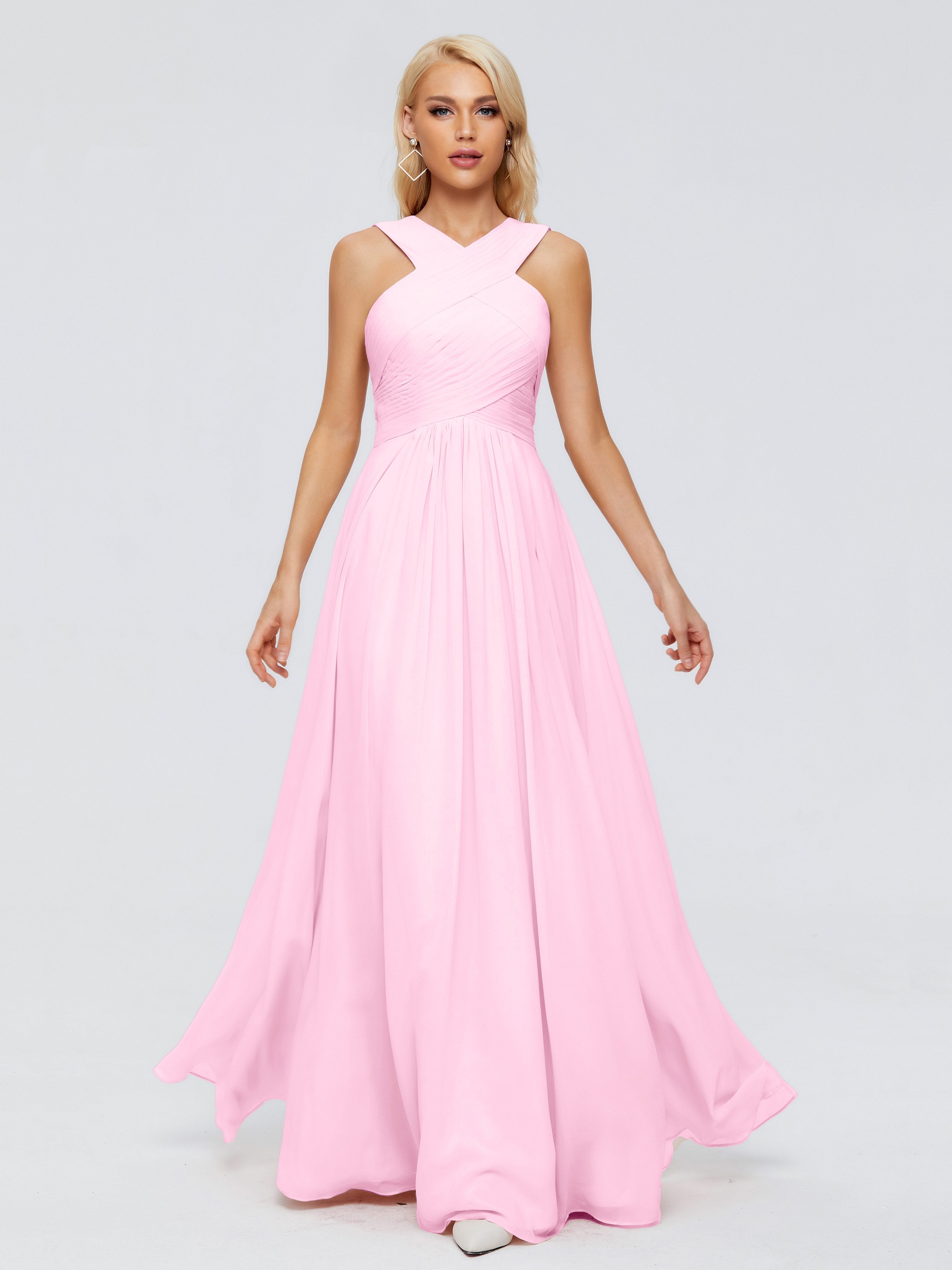 Aliyah A-line Straps Chiffon Bridesmaid Dresses