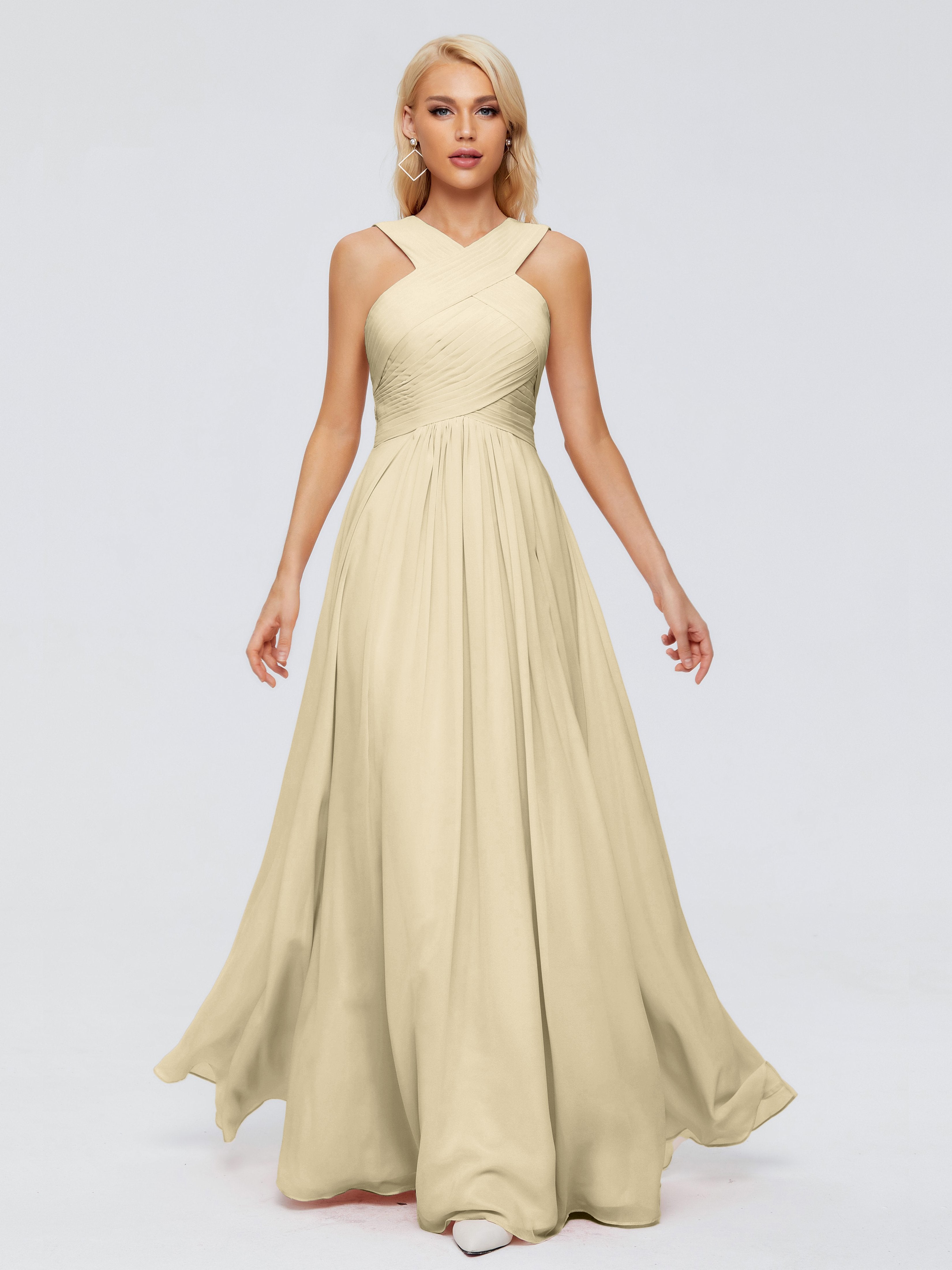 Aliyah A-line Straps Chiffon Bridesmaid Dresses