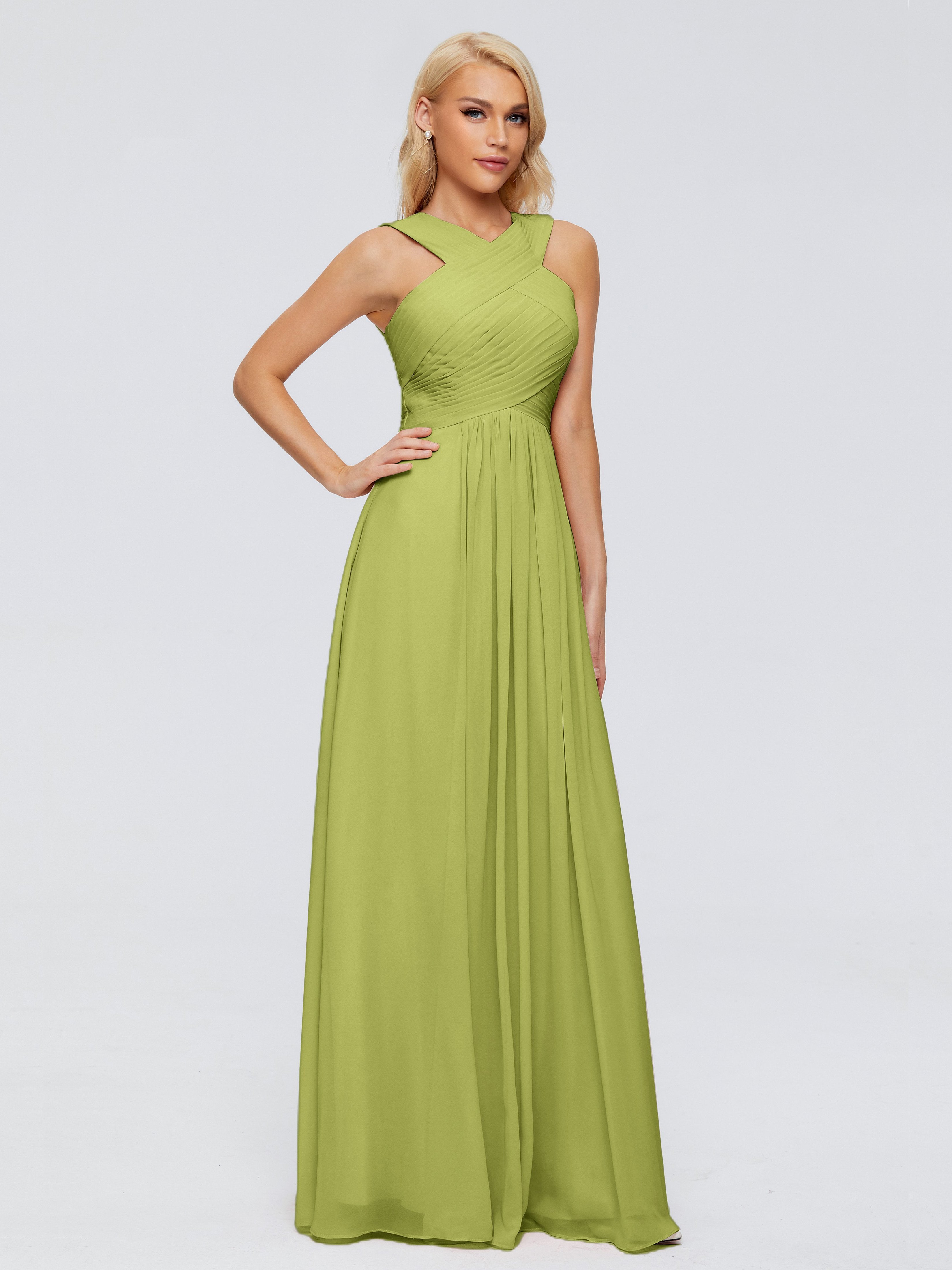 Aliyah A-line Straps Chiffon Bridesmaid Dresses
