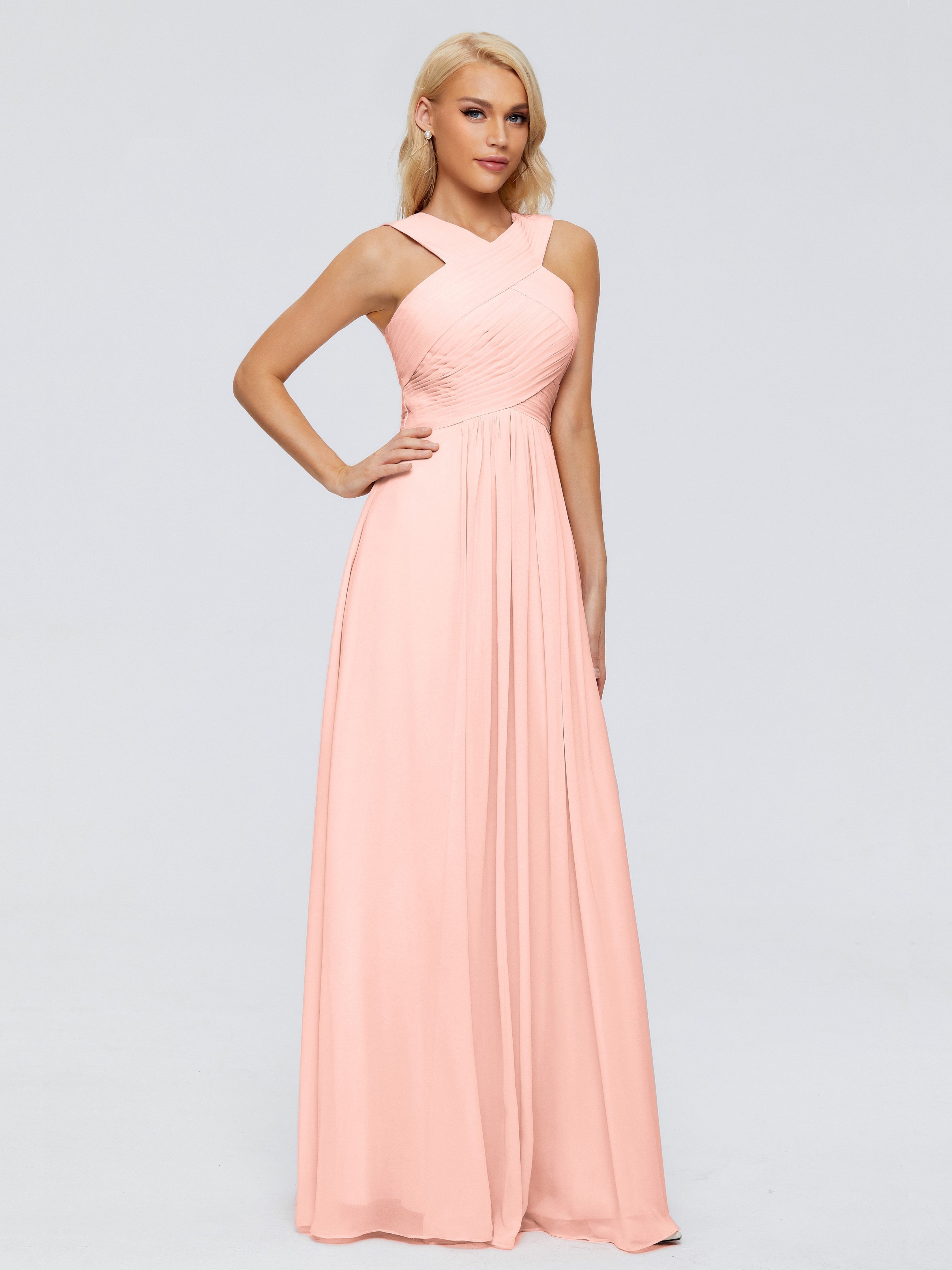 Aliyah A-line Straps Chiffon Bridesmaid Dresses